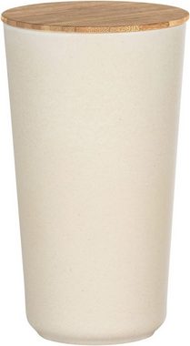 WENKO Allzweckkorb, Bondy Aufbewahrungstopf 18,5 cm Höhe x 10,5 cm Durchmesser Creme/Braun