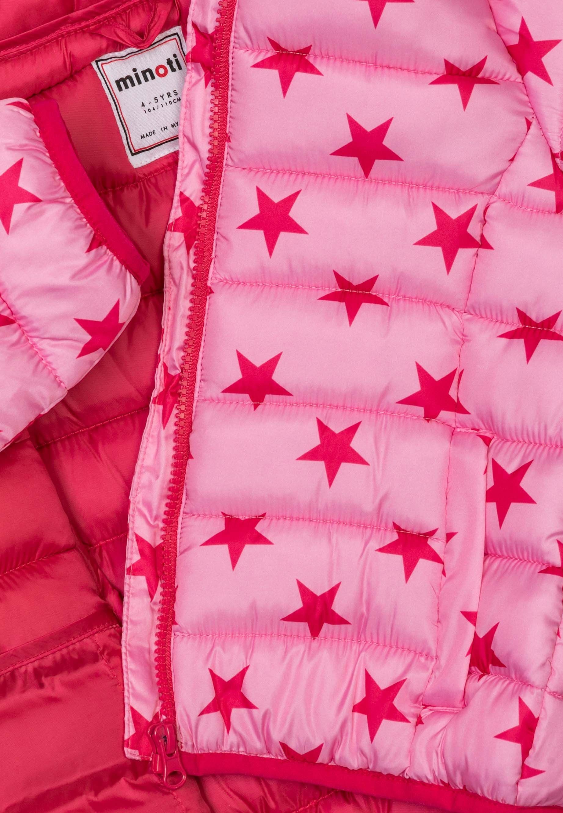 MINOTI Steppjacke (1y-8y) Kapuze mit Meliert Steppjacke Rosa