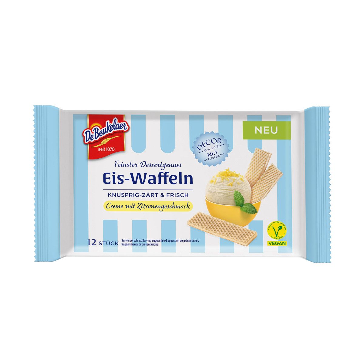 De Beukelaer Kekse, De Beukelaer Eis-Waffeln Creme mit Zitronengeschmack Packung 50g