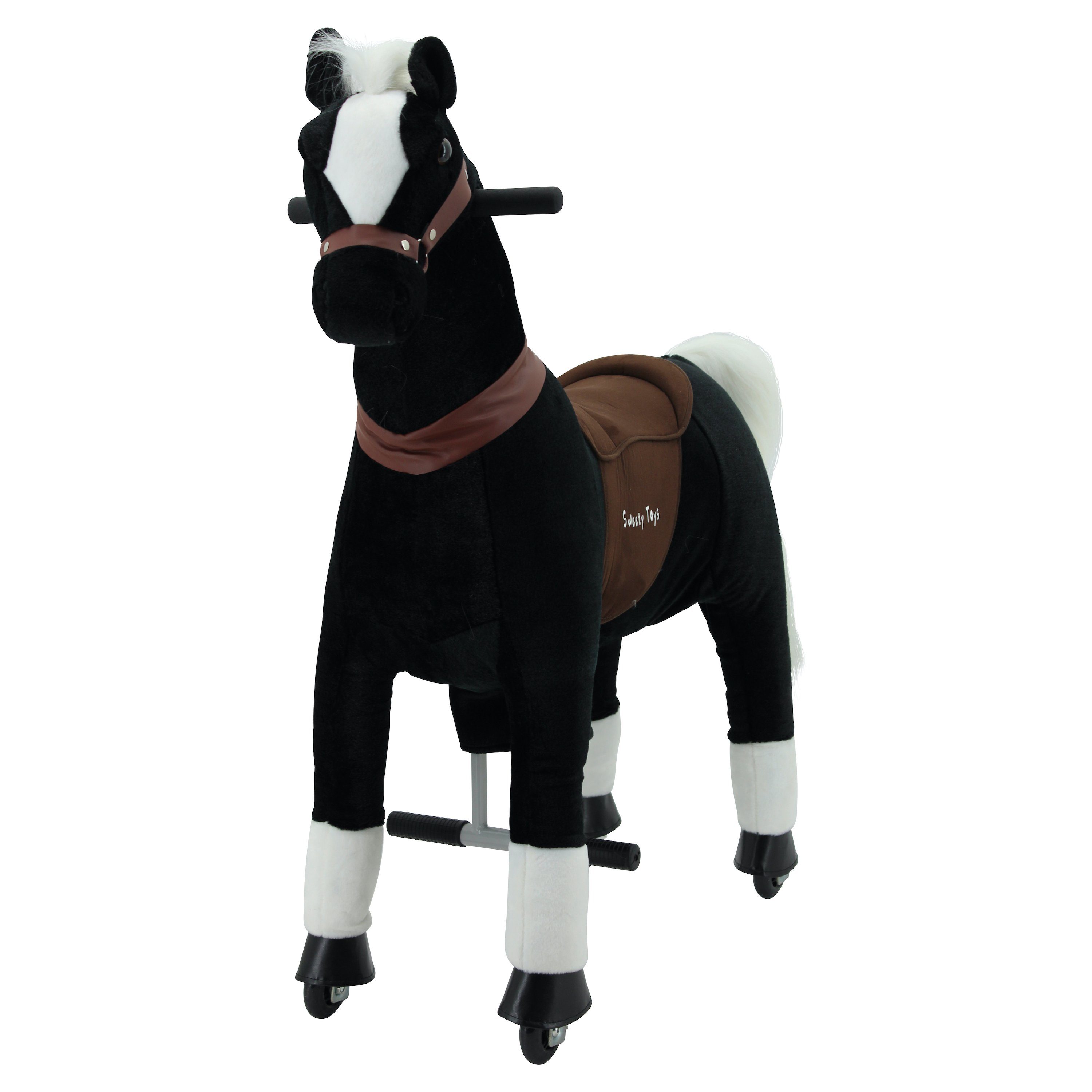 Sweety-Toys Reittier Sweety Toys 7325 Reittier Pferd BLACKY auf Rollen für 4 bis 9 Jahre