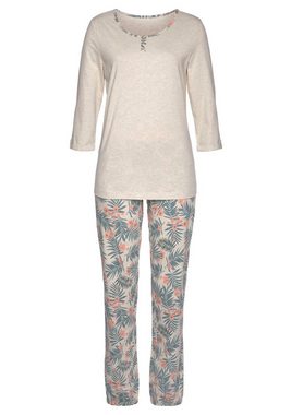 LASCANA Pyjama (2 tlg) mit gemusterter Hose