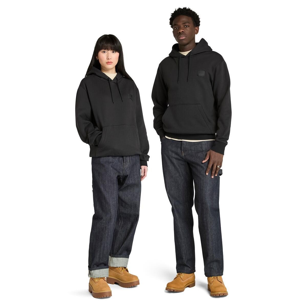 Timberland Kapuzensweatshirt Silicon Badge (BB) Hoodie Langarm-Ausführung, aus Baumwolle und Polyester