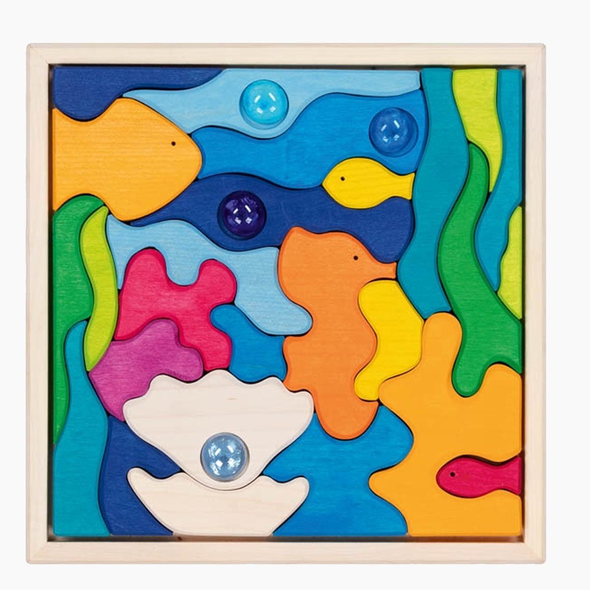 goki Lernspielzeug Landschaftspuzzle Meeresleuchten mit 4 Glitzersteinen (packung, 28-St., im kasten), Grenzenlose Möglichkeiten