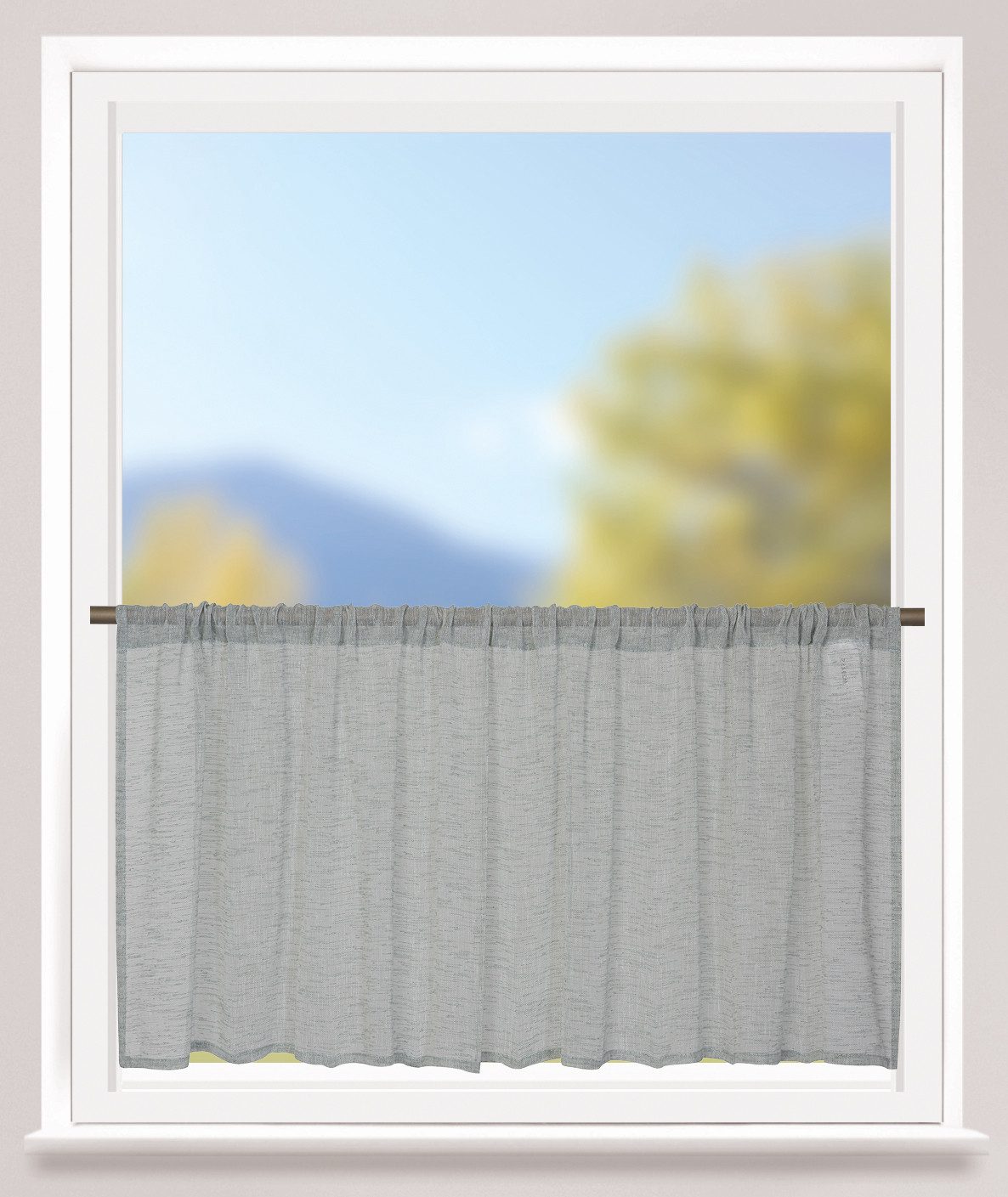 ELBERSDRUCKE Scheibengardine Bistrogardine Uni Liem mint halbtransparent 48 günstig online kaufen