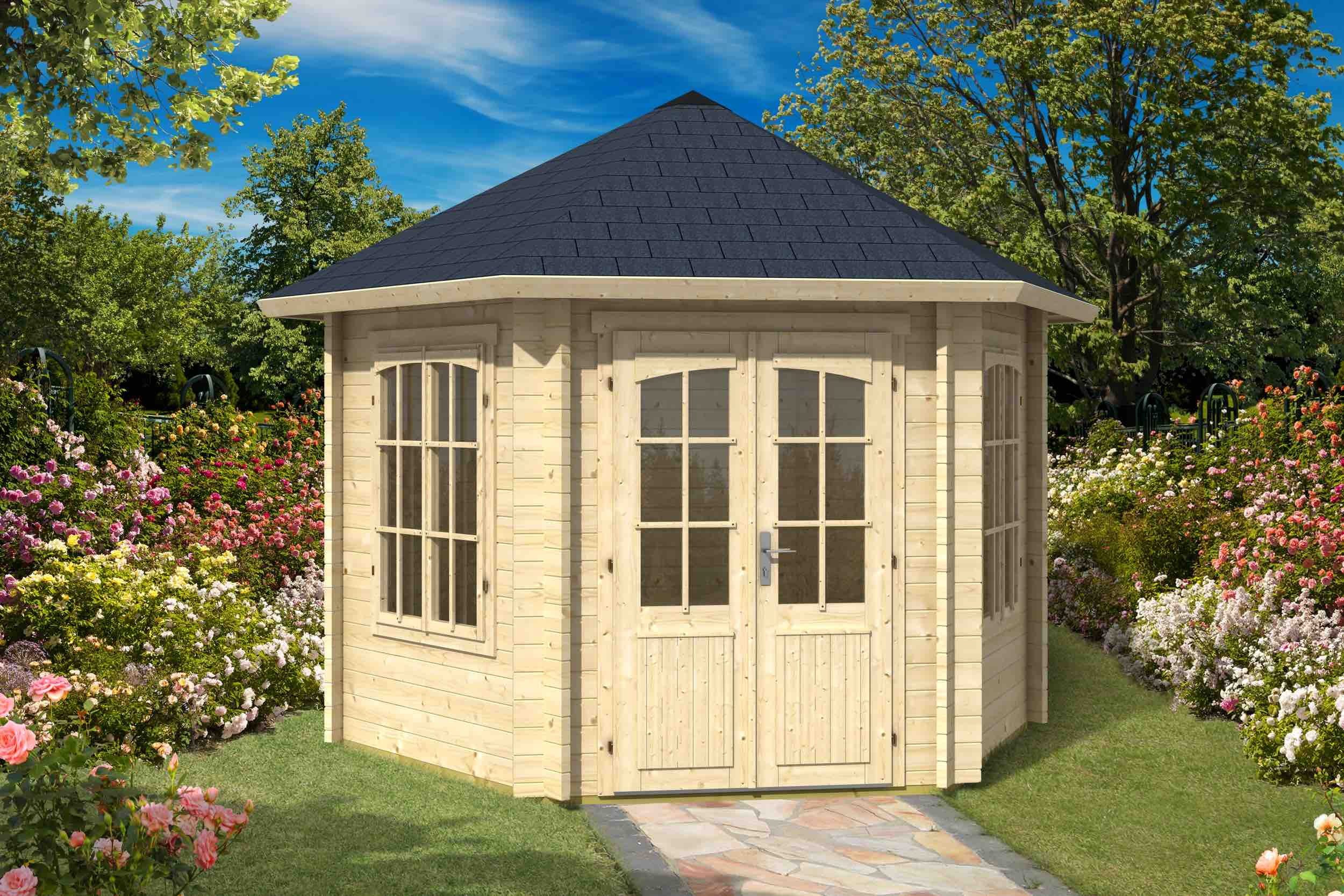 LASITA MAJA Gartenhaus Pavillon Rivera 44, BxT: 350x303 cm, mit Fußboden, 6-eckig