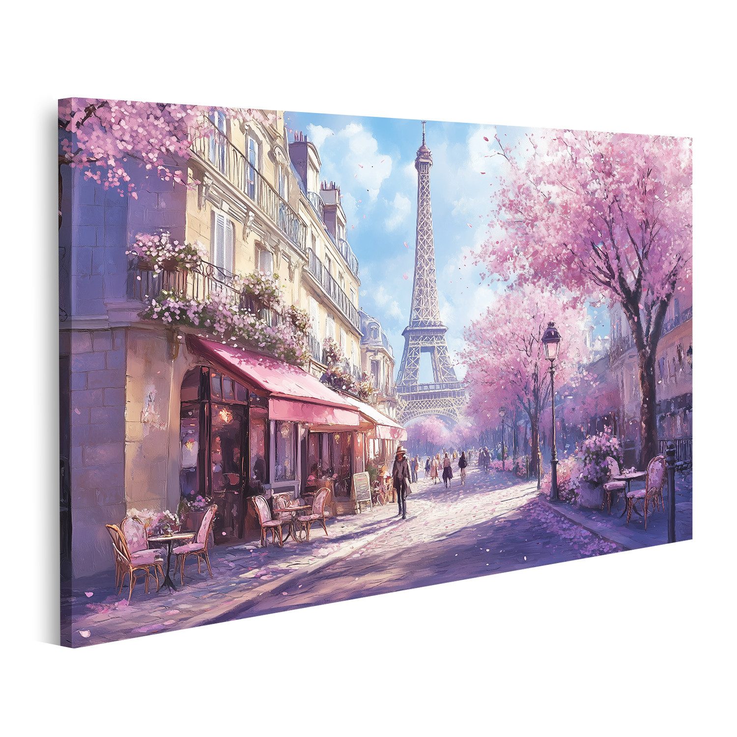 islandburner Leinwandbild Frühlingszeit in Paris mit Blick auf den Eiffelturm