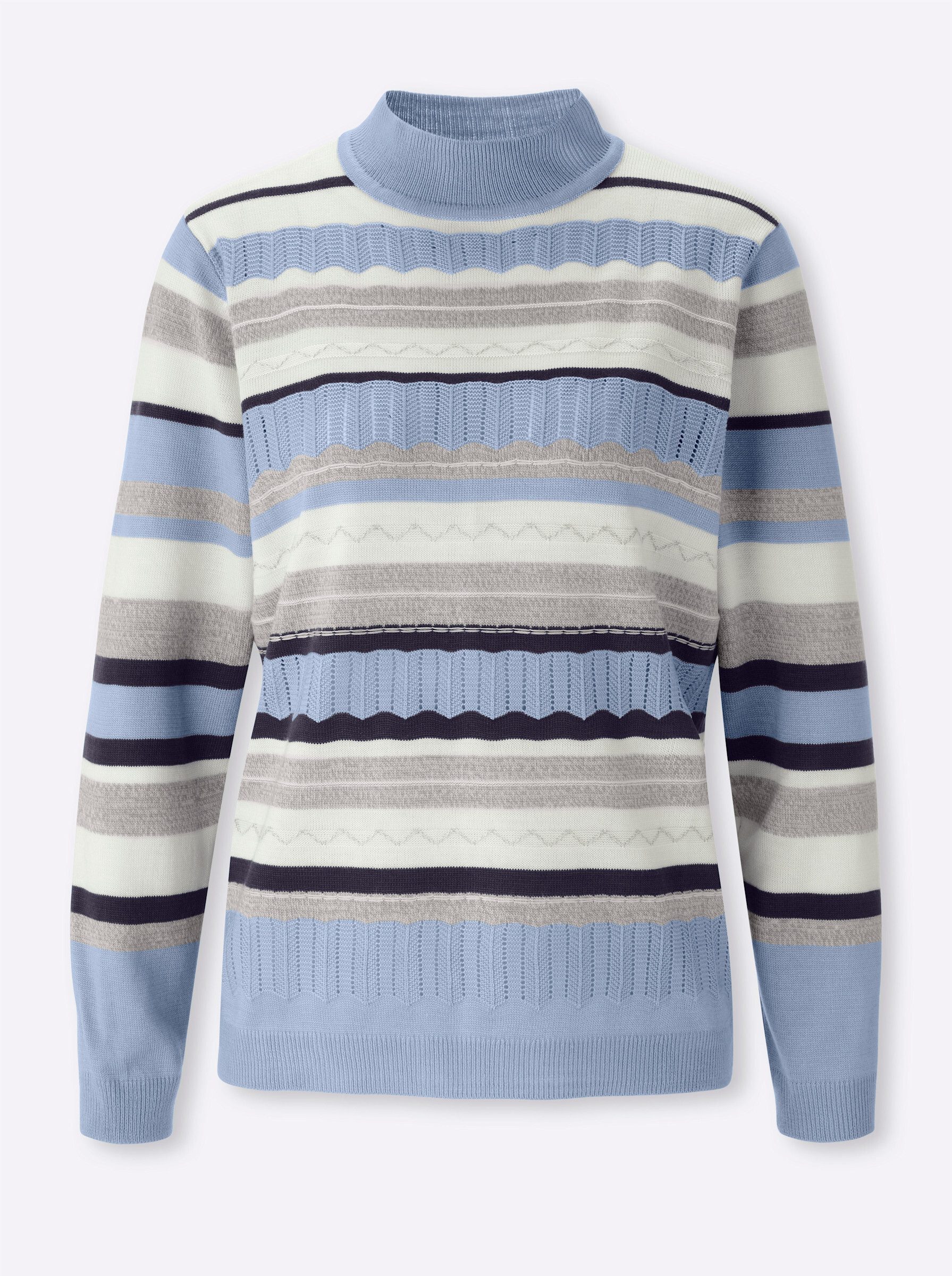Sieh an! Strickpullover Stehkragen-Pullover Langarm günstig online kaufen