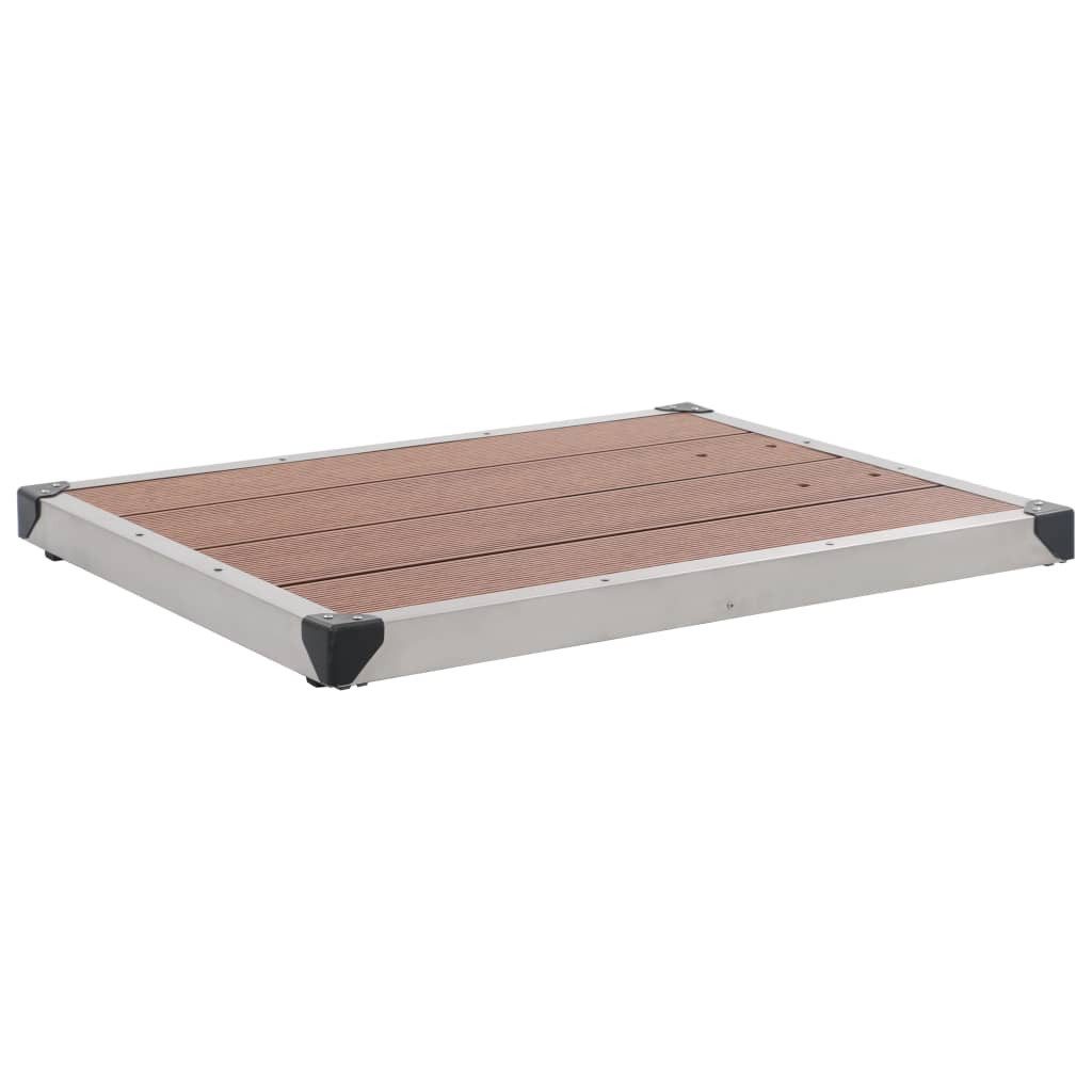 vidaXL Gartendusche Bodenelement Garten-Duschwanne WPC Edelstahl 80 x 62 cm Braun