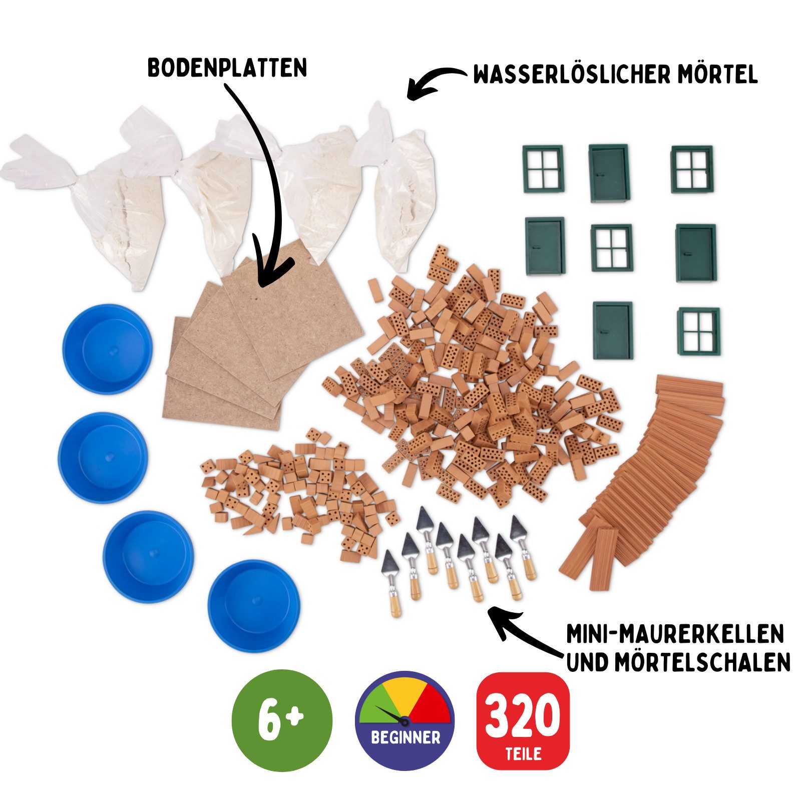 teifoc Gruppenbaukasten Steinbaukasten, (320 St), für 8x Kinder, Made in Germany