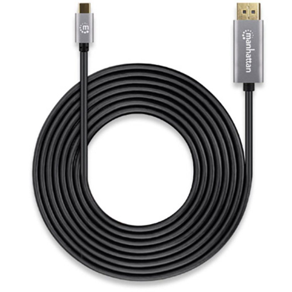 MANHATTAN Manhattan DisplayPort / USB-C® Anschlusskabel DisplayPort Stecker, USB HDMI-Kabel, (300.00 cm)