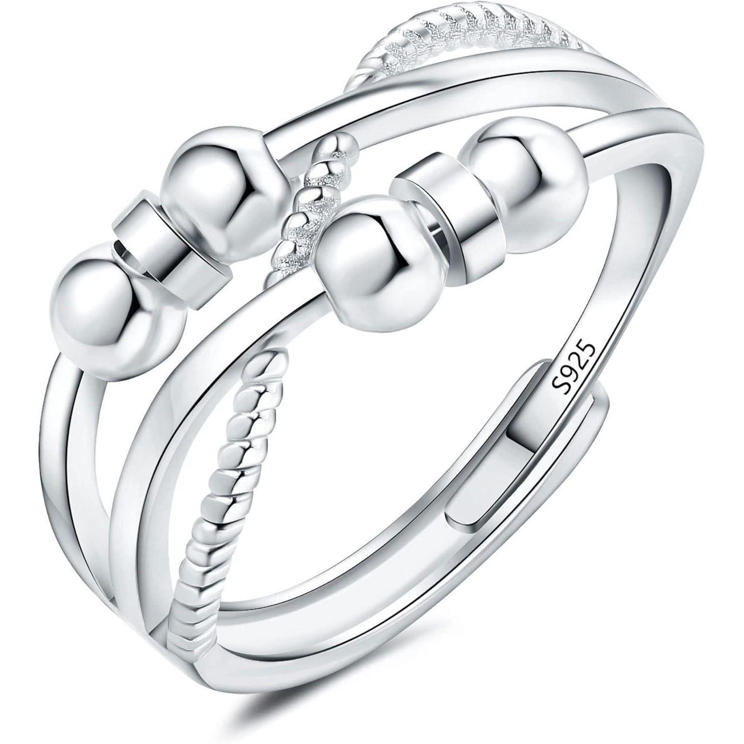 Josfeva Silberring Silber Angst Ring 925 Sterling Silber Anti Stressring 6 günstig online kaufen