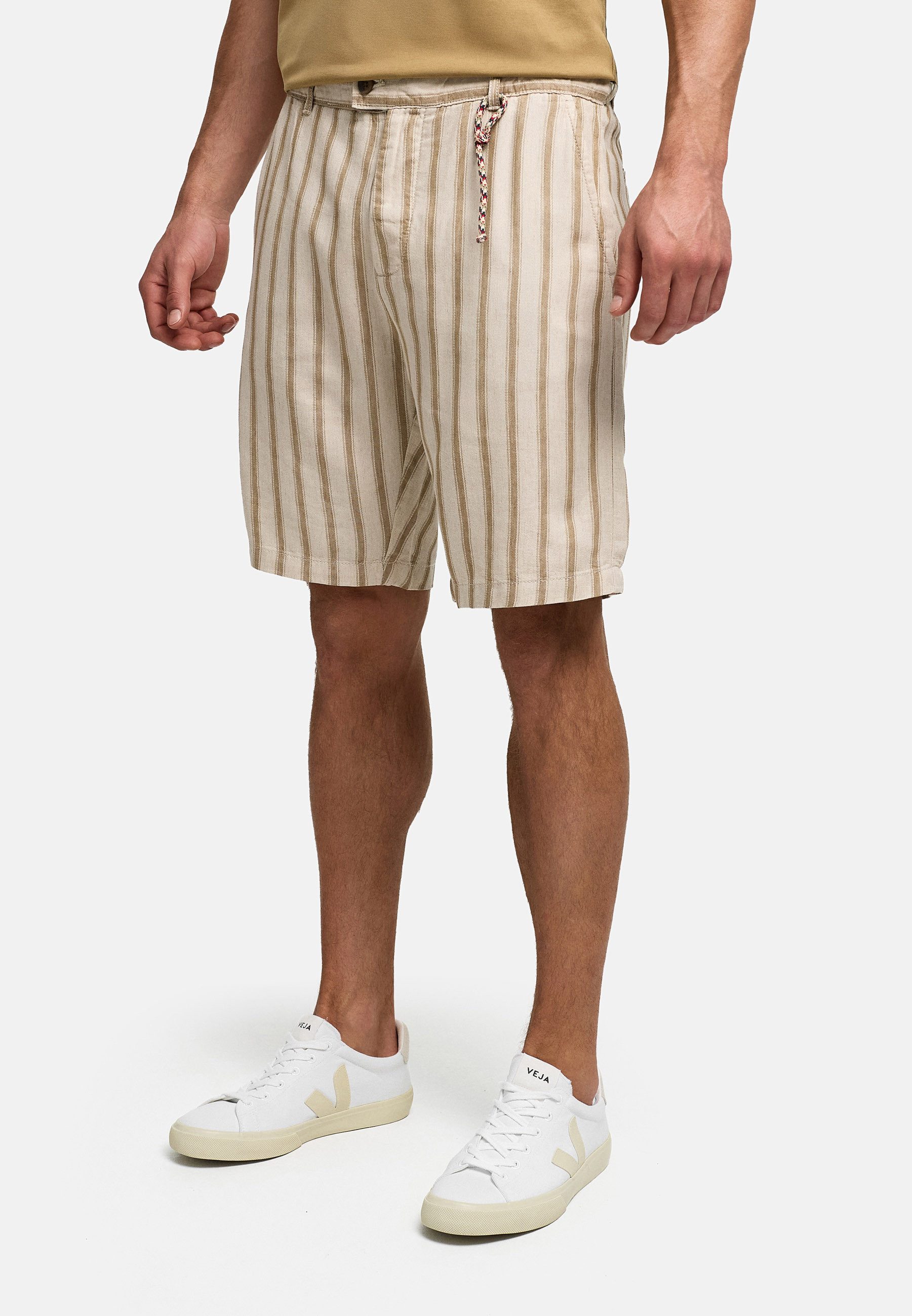 INDICODE Chinoshorts Herren INMonnet Chino Shorts aus Lyocell-Mix mit Streifenmuster
