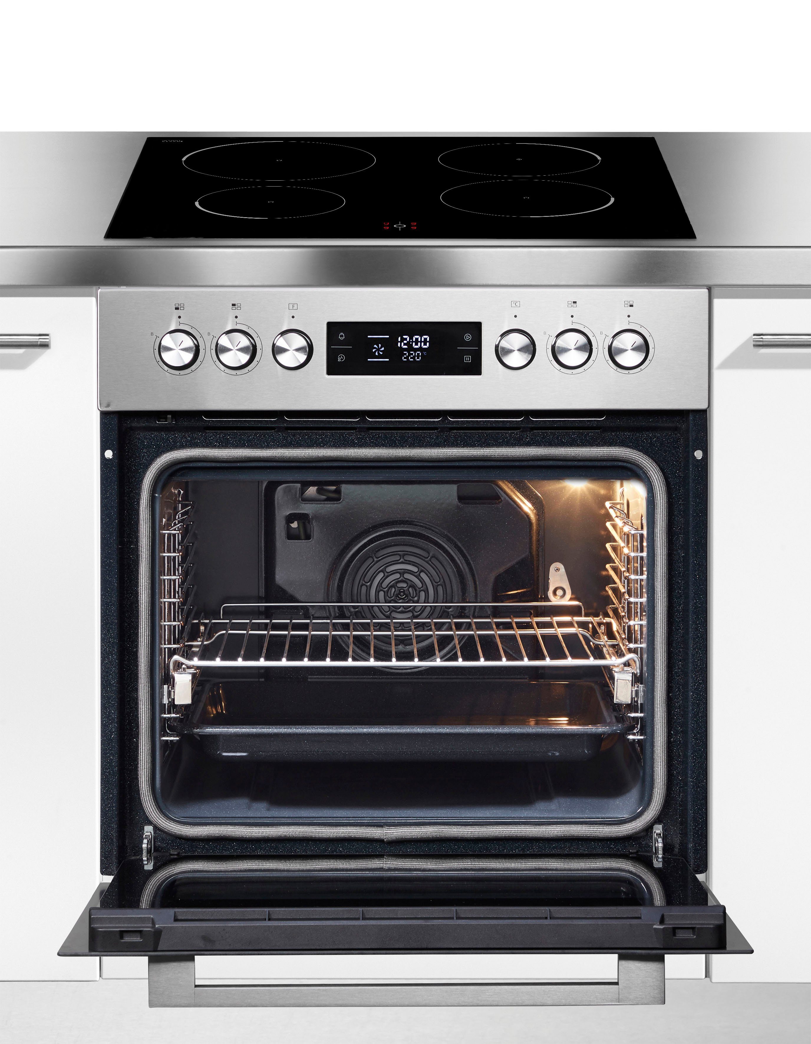 Hanseatic Induktions Herd-Set HBCO7010PA1 + HI4B6071CB, mit 1-fach-Teleskopauszug, Pyrolyse-Selbstreinigung, Pyrolyse-Selbstreinigung: Nie mehr den Backofen schrubben