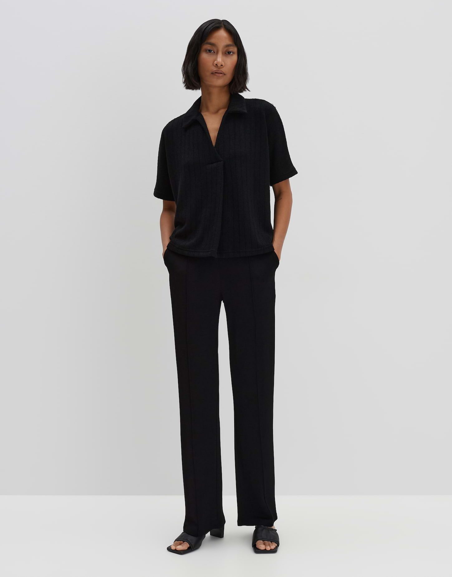 someday Sweatshirt UJADE Loose mit texturierter Rippstruktur