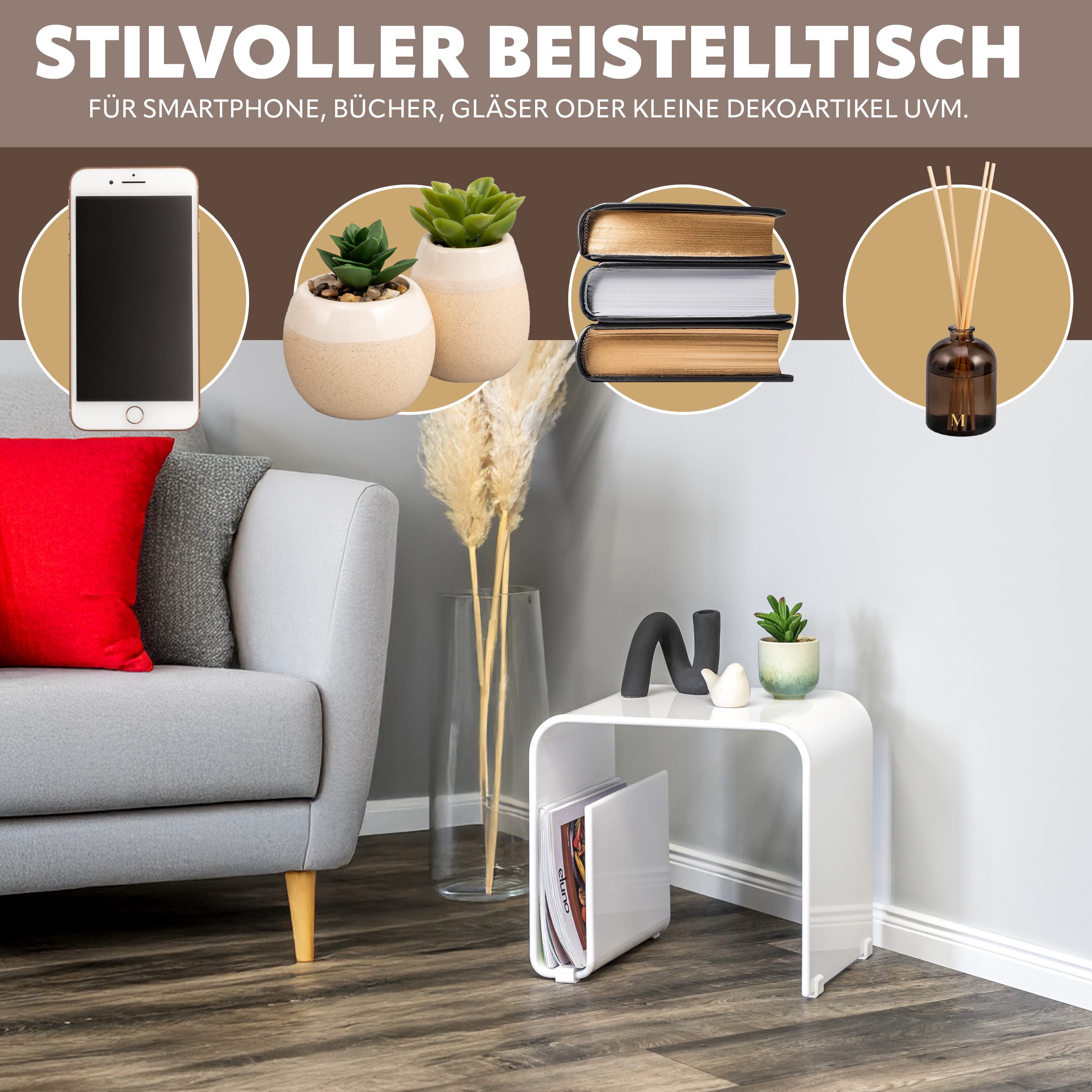 eluno Beistelltisch 2in1 aus Acryl mit günstig online kaufen