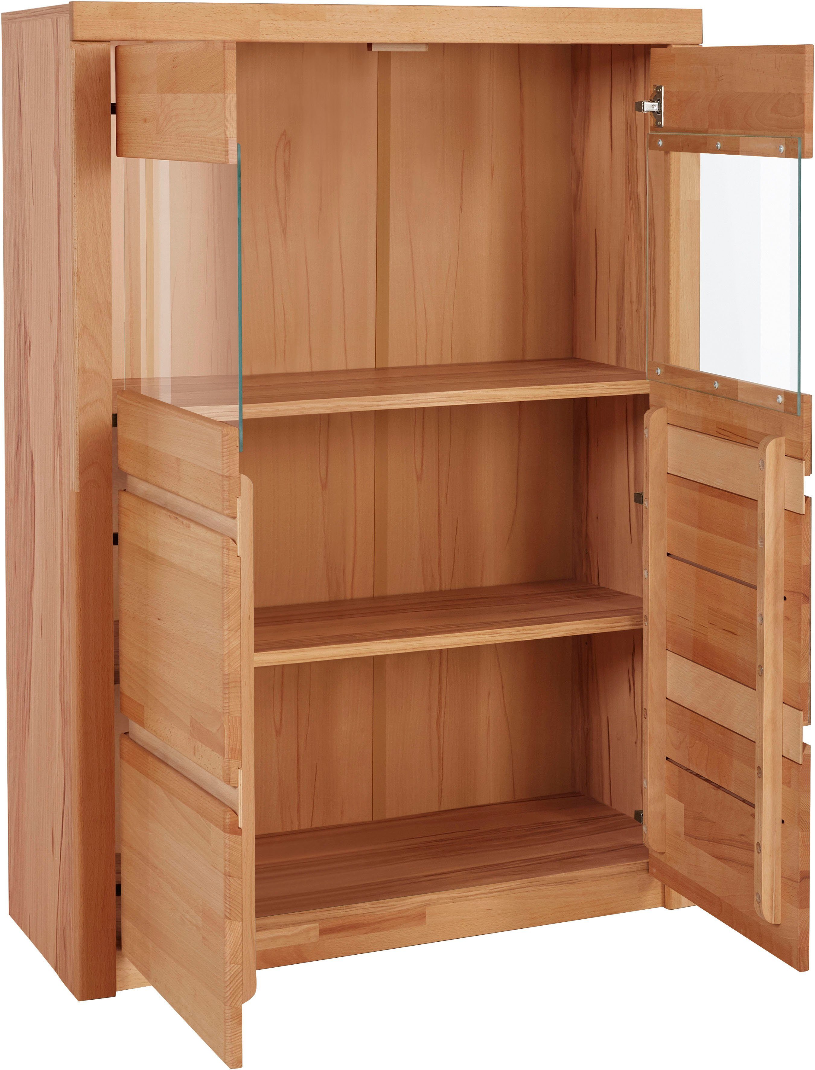 OTTO home Highboard Silkeborg, schöne grifflose Optik, teilmassiv
