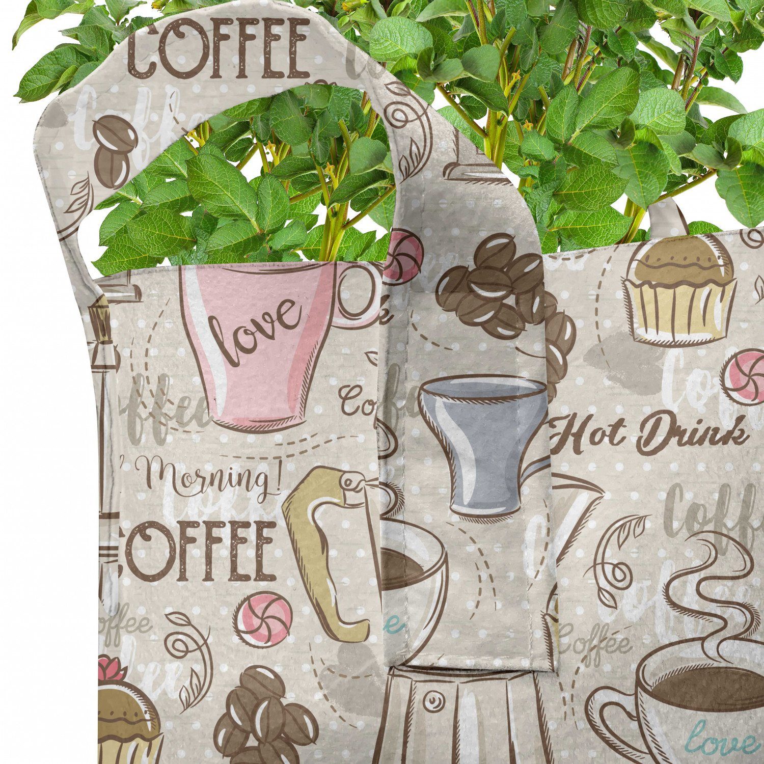 Abakuhaus Pflanzkübel hochleistungsfähig Stofftöpfe Jahrgang mit Kaffee Pflanzen, Griffen für Espresso-Maschine