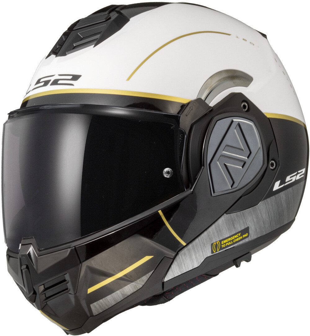 LS2 Motorradhelm FF906 Advant Iron Klapphelm, Notfallsystem-Polsterung (EQRS),integriertes Sonnenvisier