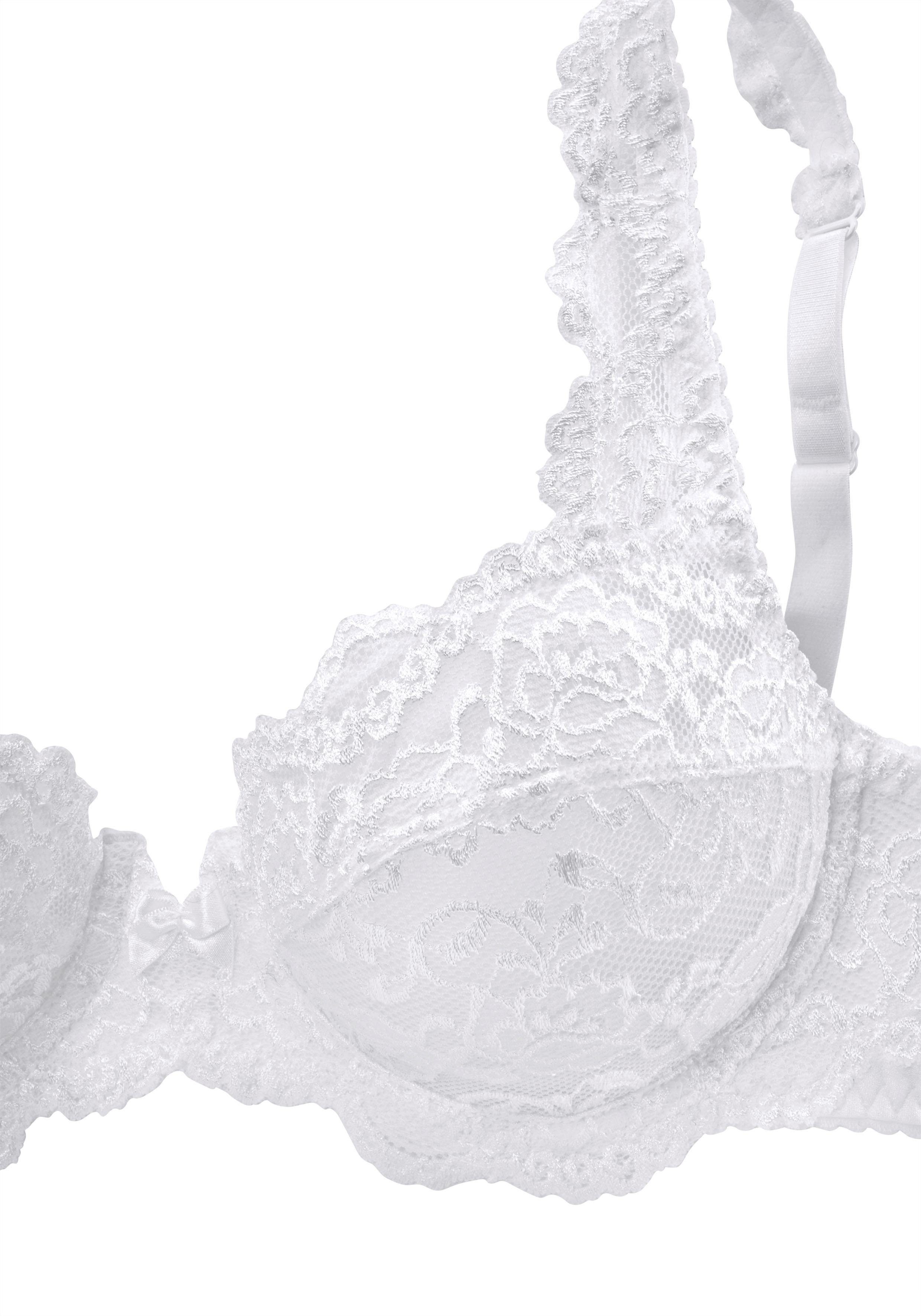 petite fleur by Lascana Bügel-BH, Spitzen-BH, Dirndl-BH (Packung, 2 Stück) im 2er Pack, große Größen, Dessous – Bild 4 von 5