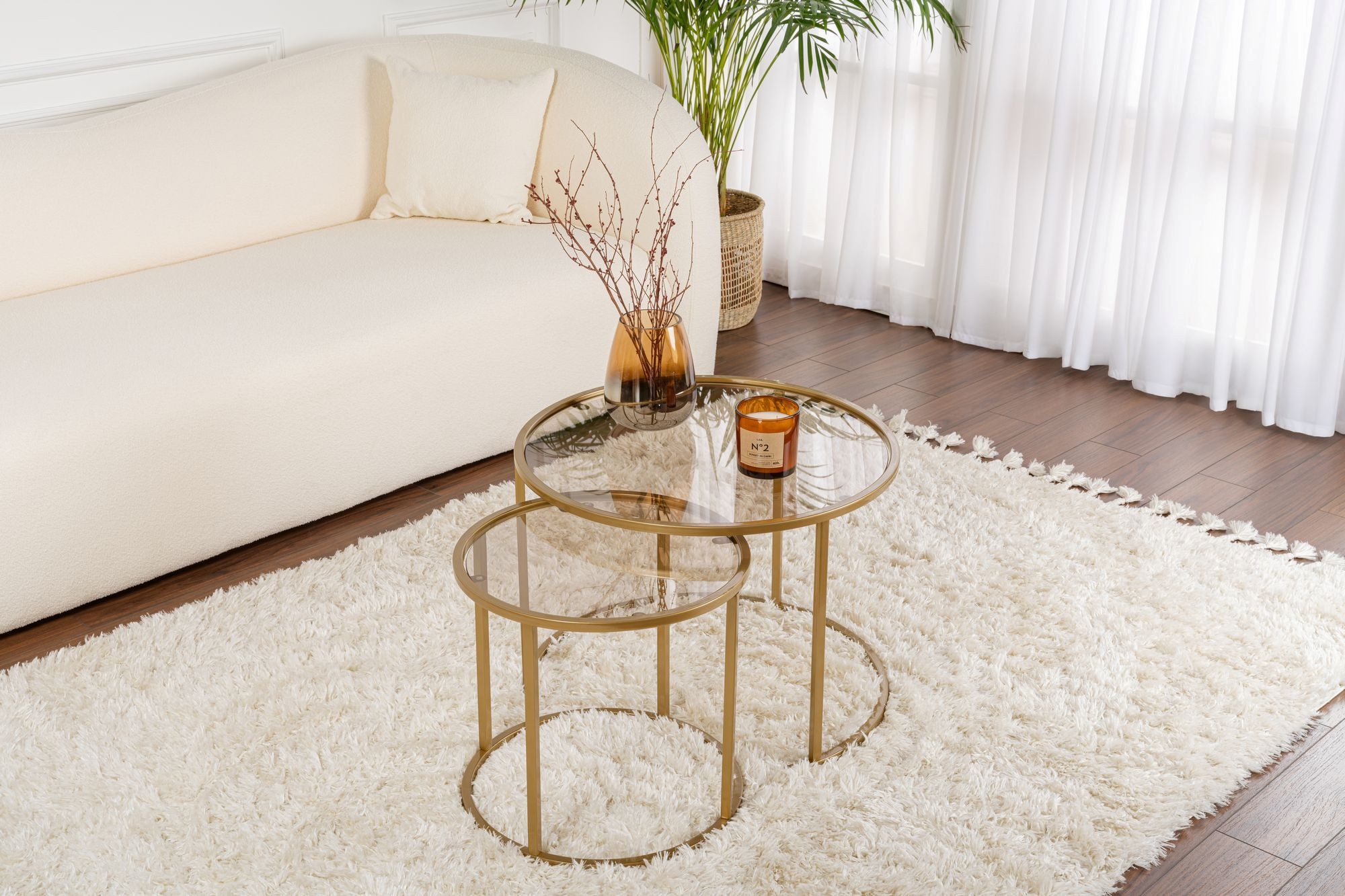 Skye Decor Couchtisch 100% TEMPERED GLASS & METAL, 60 cm - 42 cm (2 Pieces) günstig online kaufen