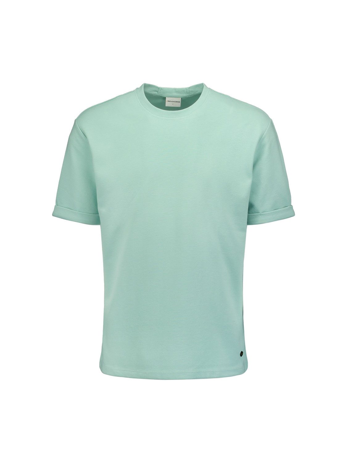 NO EXCESS Kurzarmshirt T-Shirt Crewneck Solid Jacquard