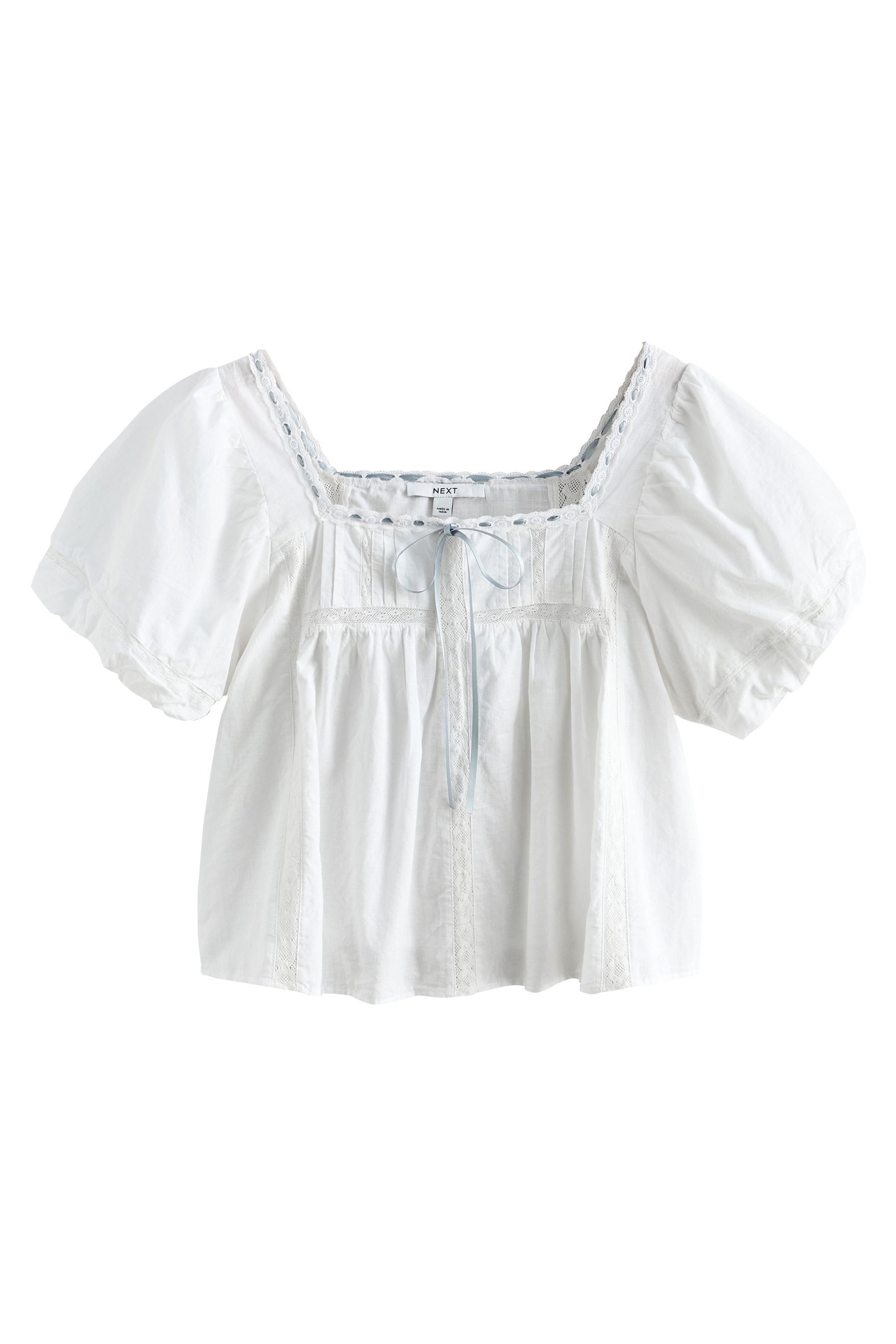 Next Kurzarmbluse Kurzärmeliges Oberteil mit Puffärmeln (1-tlg) günstig online kaufen