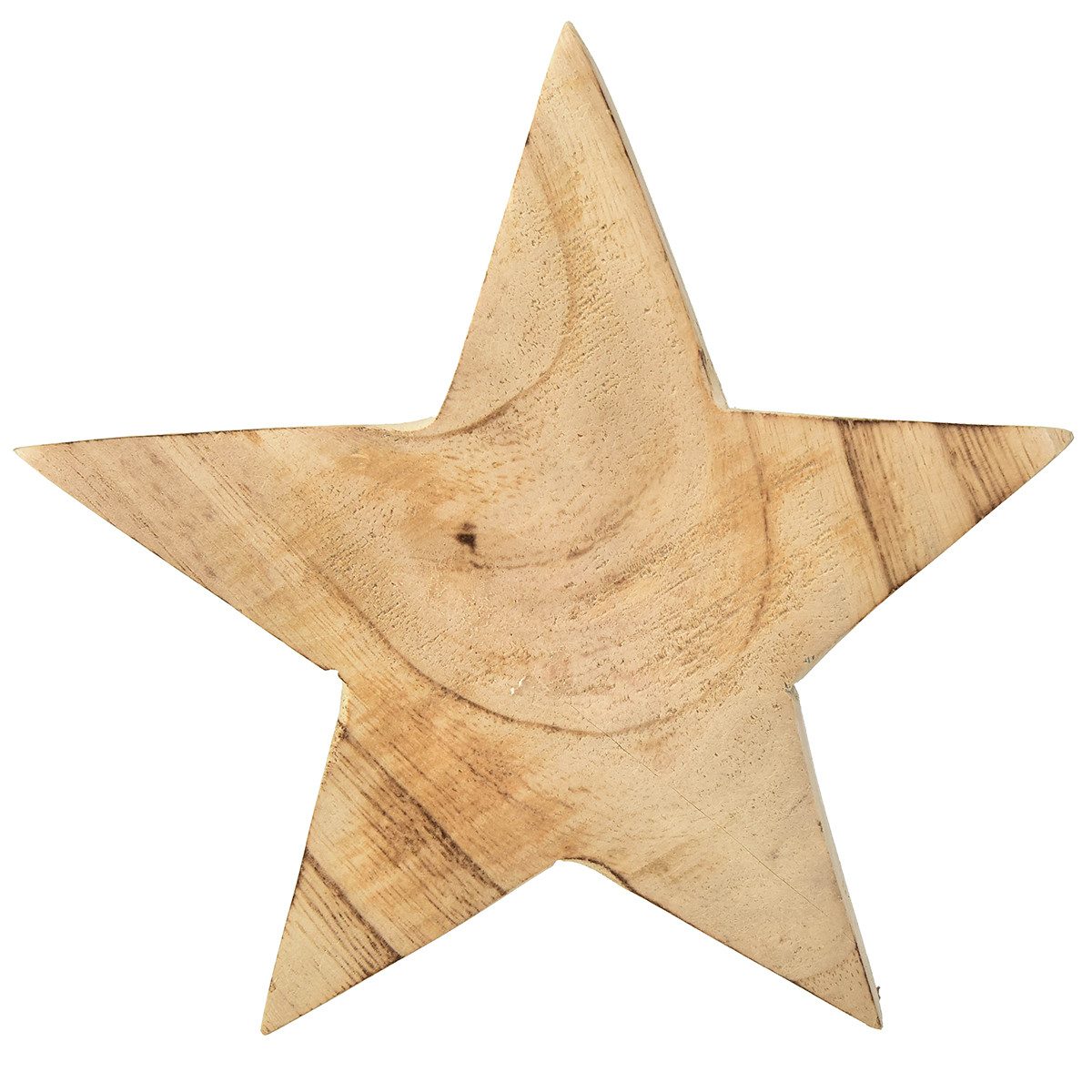 Florists Products Weihnachtsmann Rustikaler Holzstern Deko – Massiv Paulownia Holz, Ø 15cm, 2 Stück