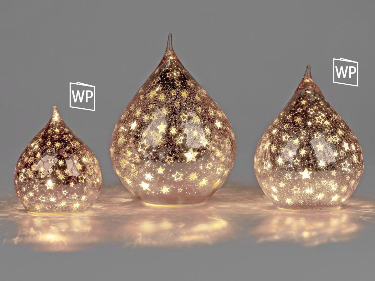 formano LED Dekolicht Tropfenform Sterne rose 16cm 21cm 25cm, LED fest inte günstig online kaufen