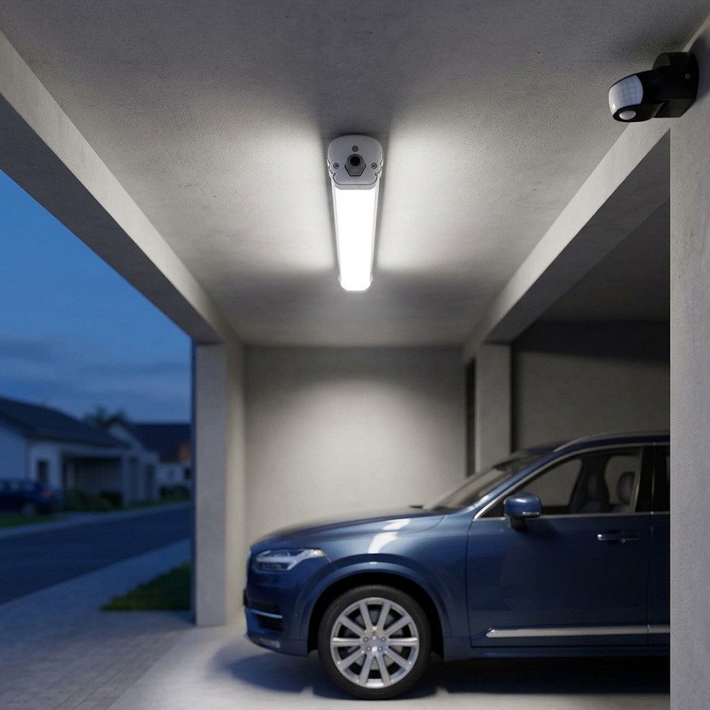 V-TAC LED Deckenleuchte, LED-Leuchtmittel fest verbaut, Tageslichtweiß, LED Röhre mit Bewegungsmelder Feuchtraum LED Feuchtraumleuchte 120