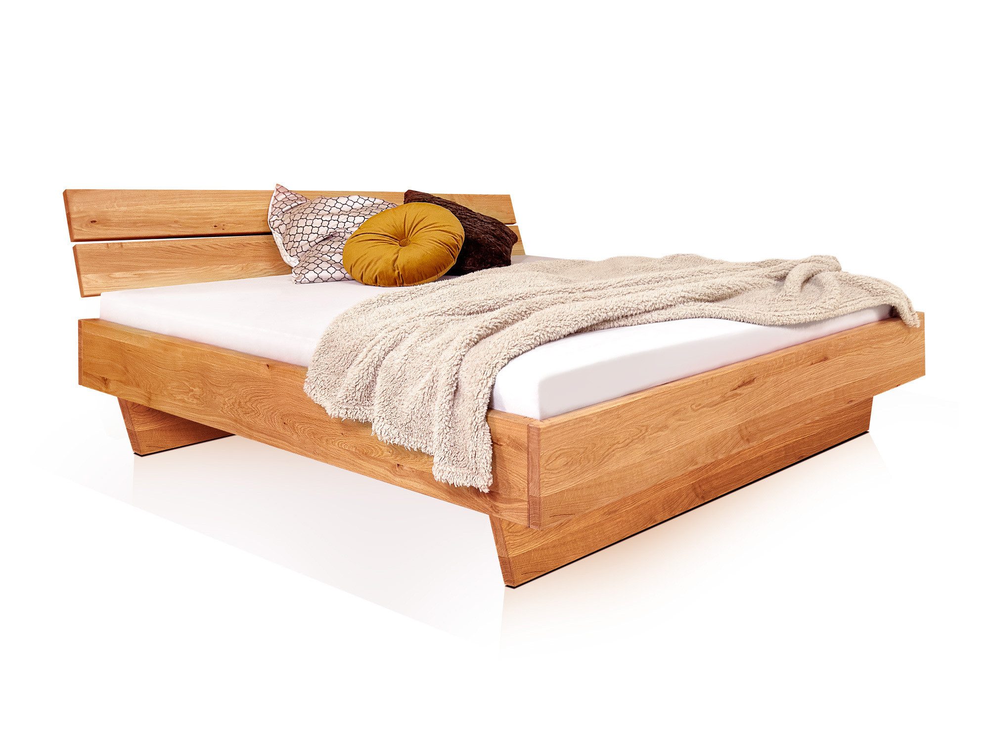 Moebel-Eins Massivholzbett, DAKONA Wangenbett mit Kopfteil, Material Massivholz