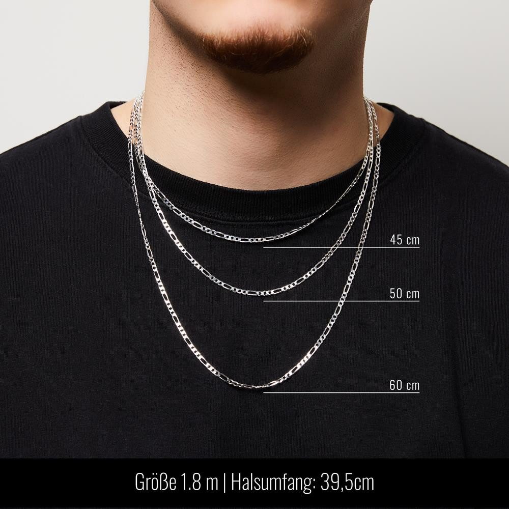 JEWLIX Silberkette Figarokette aus 925er Silber Unisex in 3,5 mm Stärke FK0035