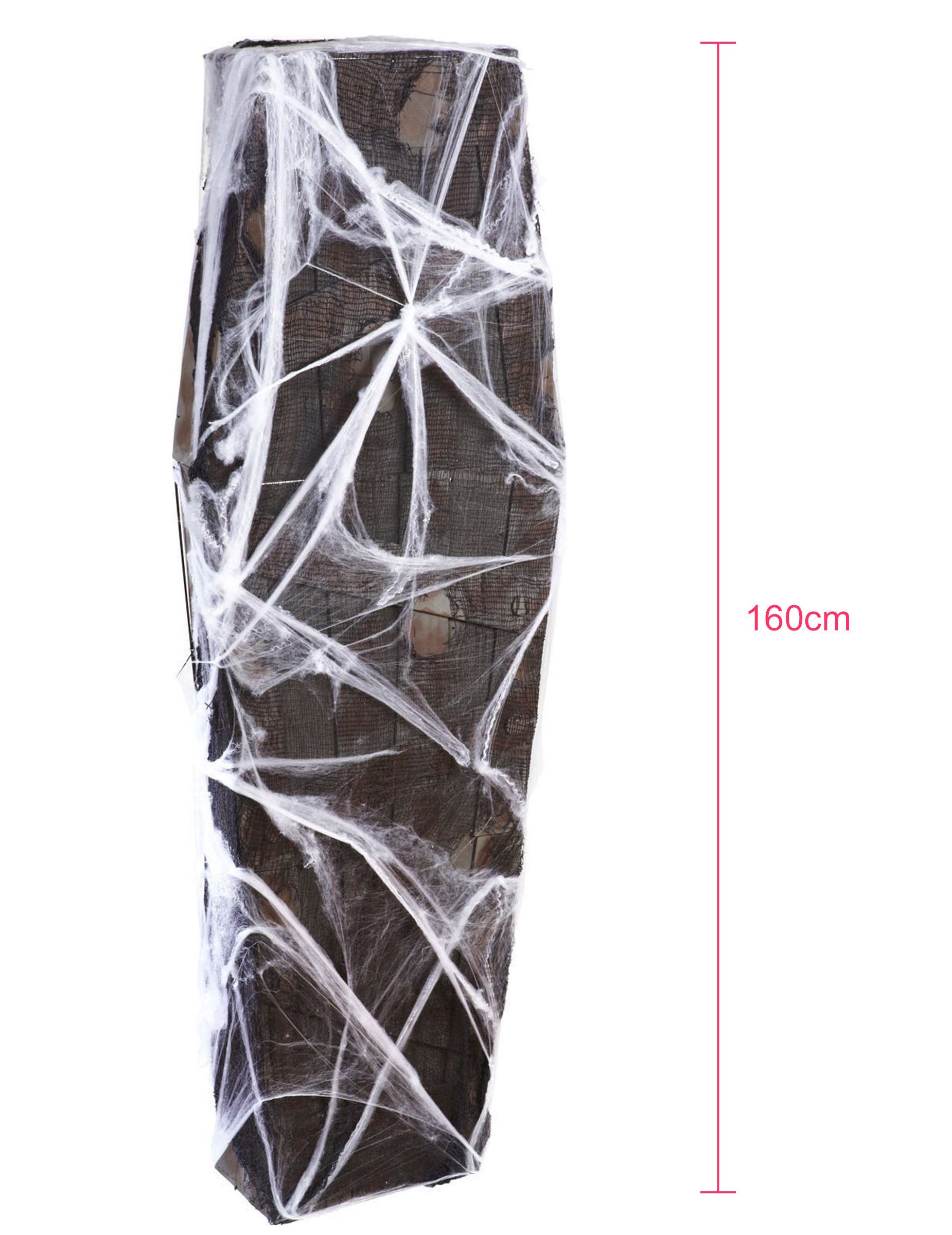 Widmann S.r.l. Kostüm Sarg mit Spinnennetz Halloween-Deko schwarz-grau 54x160cm