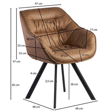 möbelando Esszimmerstuhl Esszimmerstuhl Wildlederoptik Beige Gepolstert, Esszimmerstuhl Wildlederoptik Beige Gepolstert, Küchenstuhl mit Schwarzen Beinen, Moderner Schalenstuhl mit Armlehnen, Design Polsterstuhl Stoffbezug