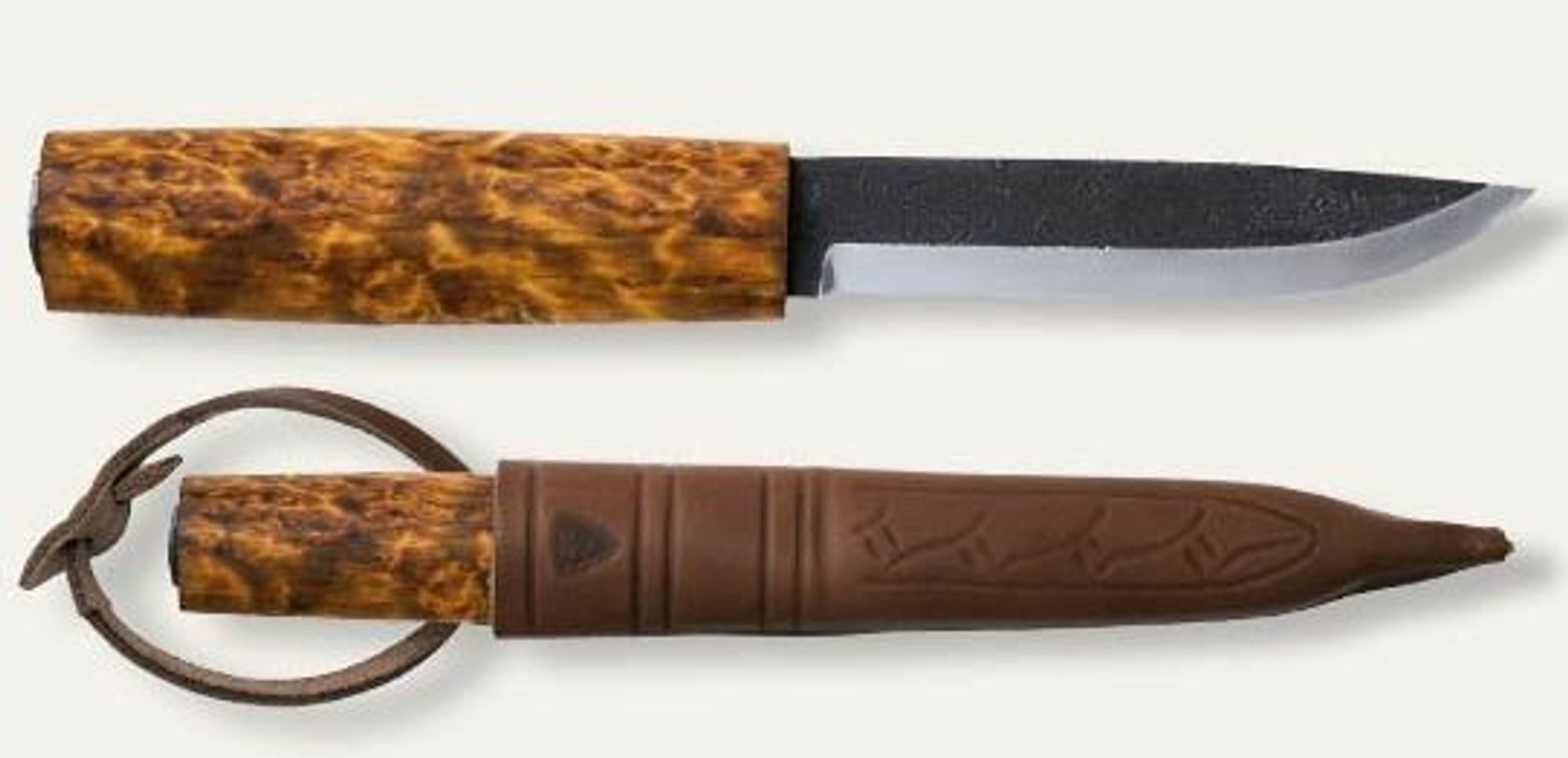 Helle Taschenmesser Helle Messer Nr. 96, Viking, Dreilagenstahl, Birke, 11 cm