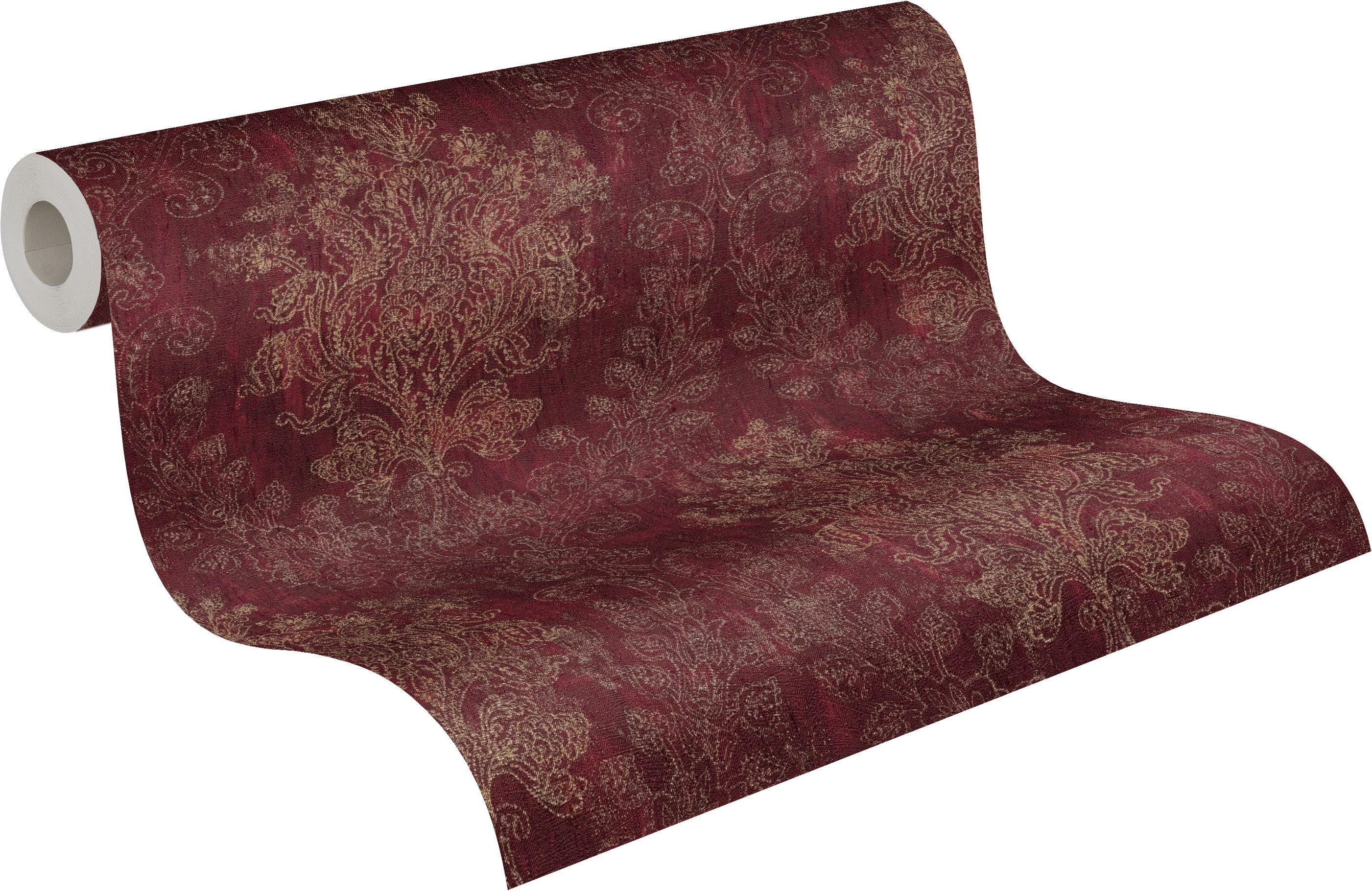 A.S. Création Vliestapete Trend Spectrum Baroque – Glänzendes Ornament Vliestapete, leicht strukturiert, Barock, ornamental, metallic, (1 St), Elegantes Barockornament mit glänzenden Metallic-Akzenten