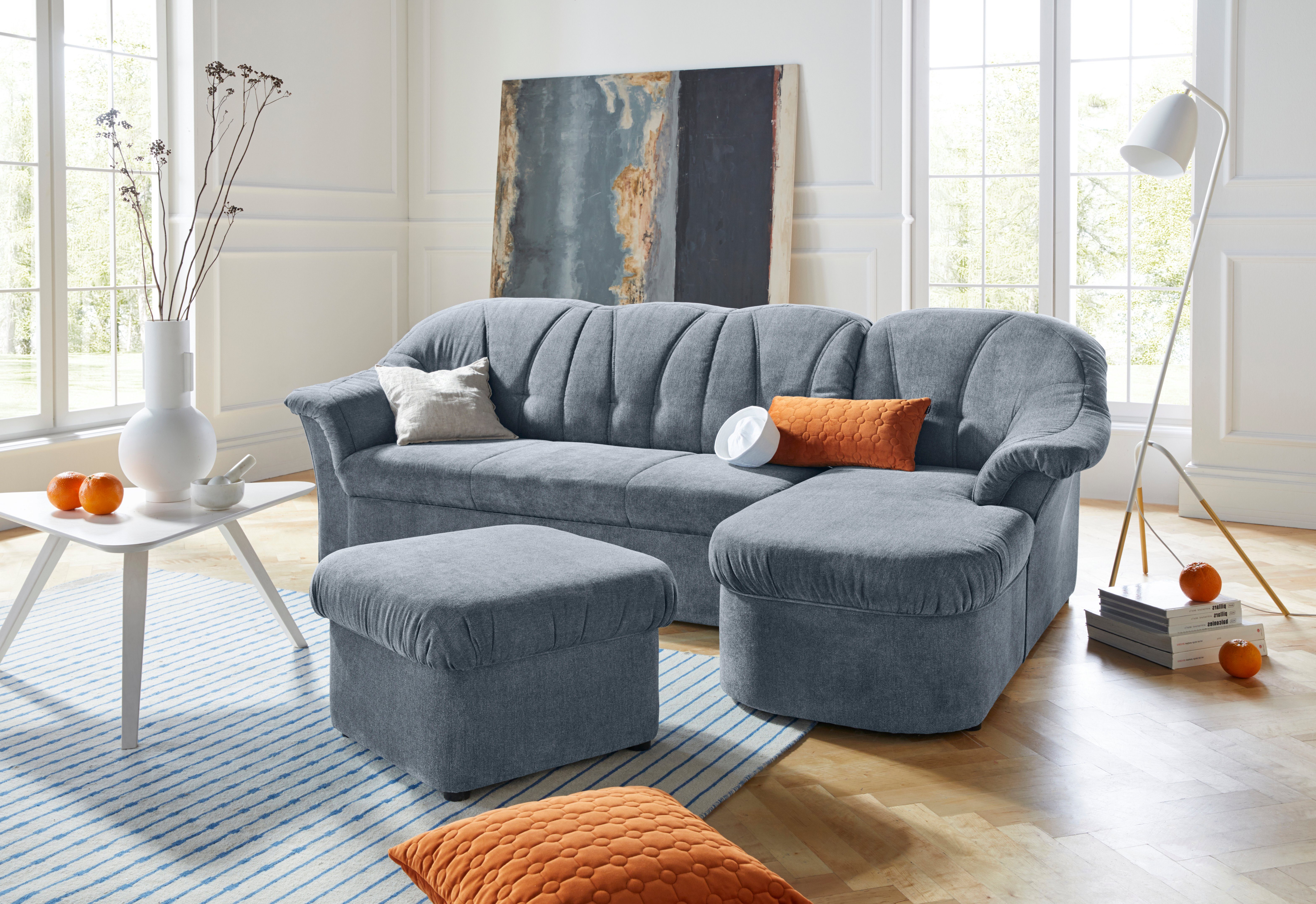 DOMO collection Ecksofa "Pegnitz, elegante Rückensteppung, kompakte Stellma günstig online kaufen