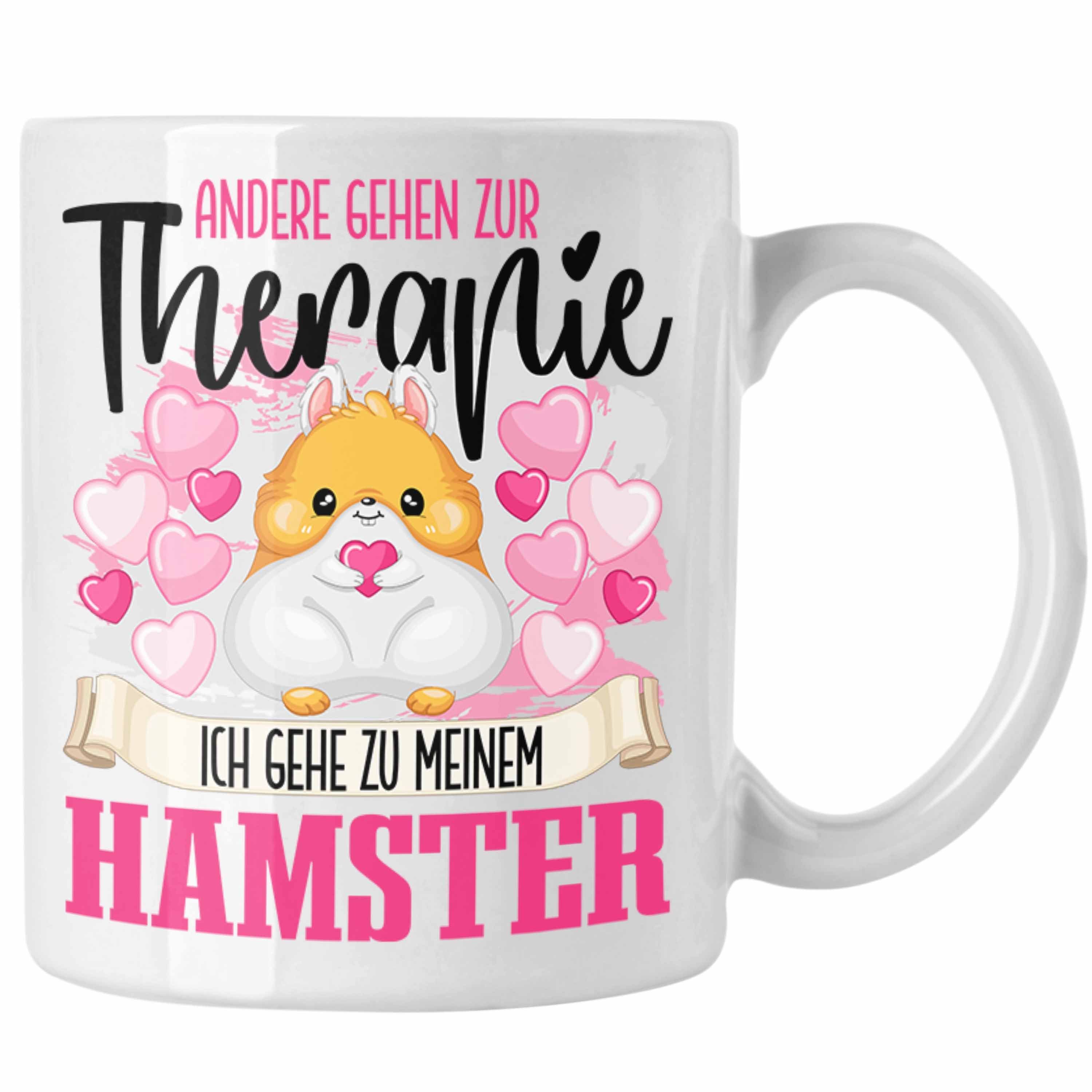Trendation Tasse Trendation - Hamster Tasse Geschenk für Hamster Besitzerin Therapie Lu Weiss