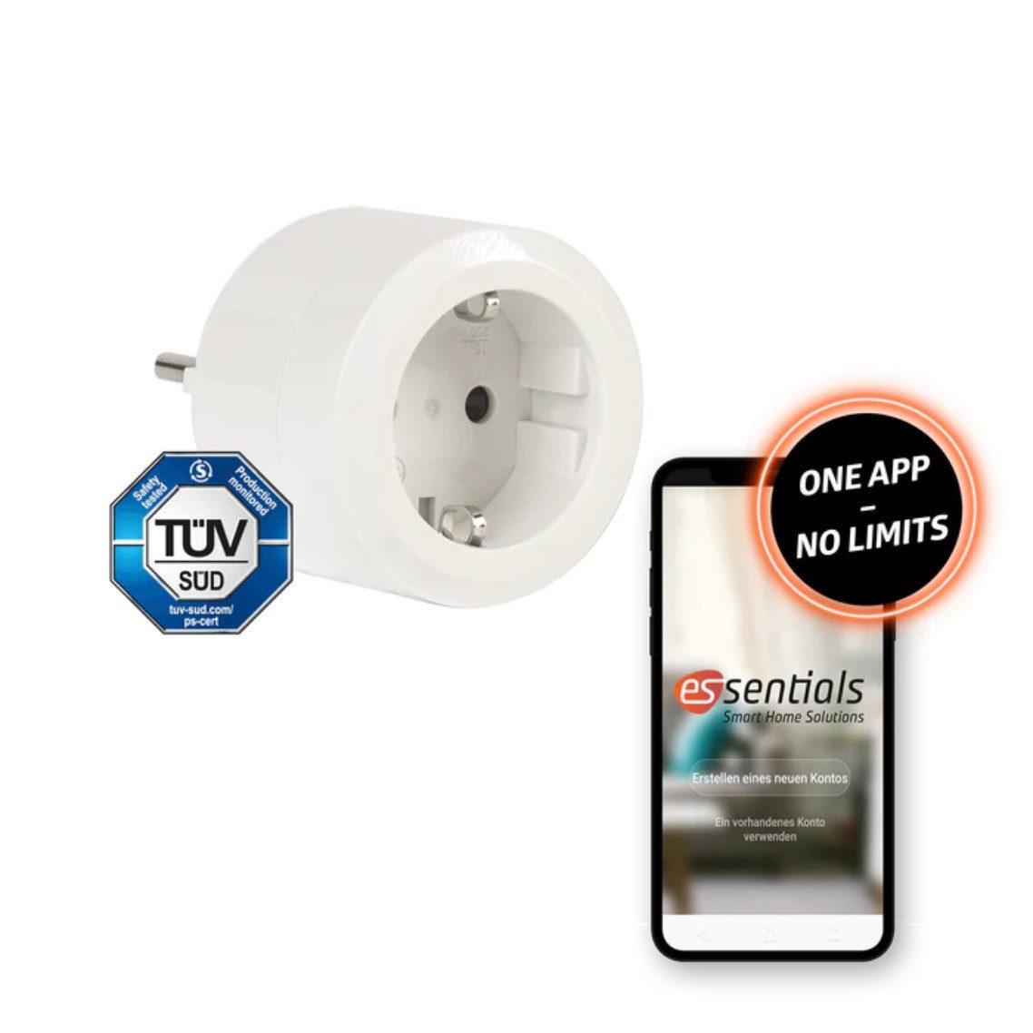 essentials Smart Home Solutions WLAN-Steckdose Smart 10A, max. 3680,00 W, 1-St., App, WLAN