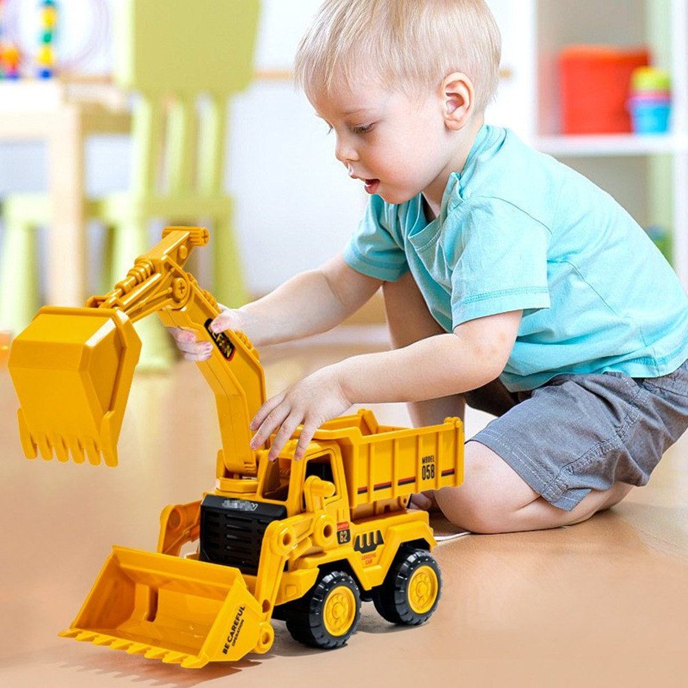 XDeer Spielzeug-Bagger Kinder Bagger Spielzeug,Baustellenfahrzeuge Auto  Kinderspielzeug, Bagger Groß Spielzeug Sandbagger für Kinder