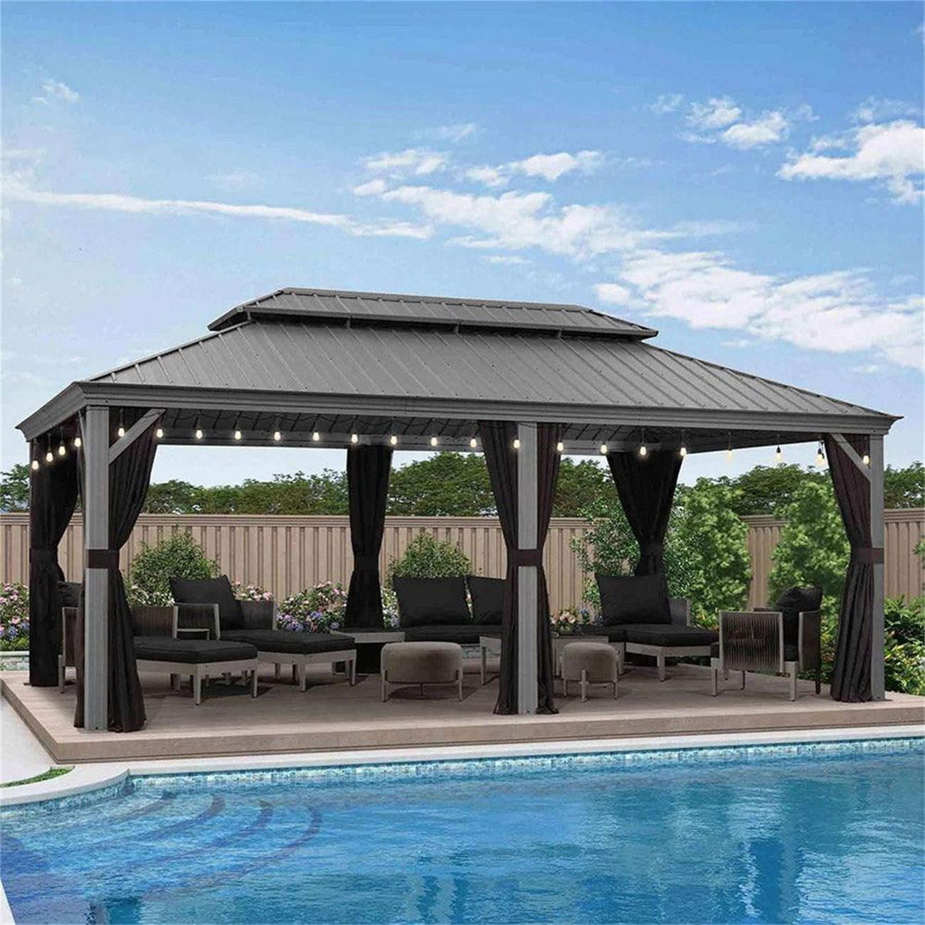 PURPLE LEAF Pavillon Hardtop Aluminium Gazebo günstig online kaufen