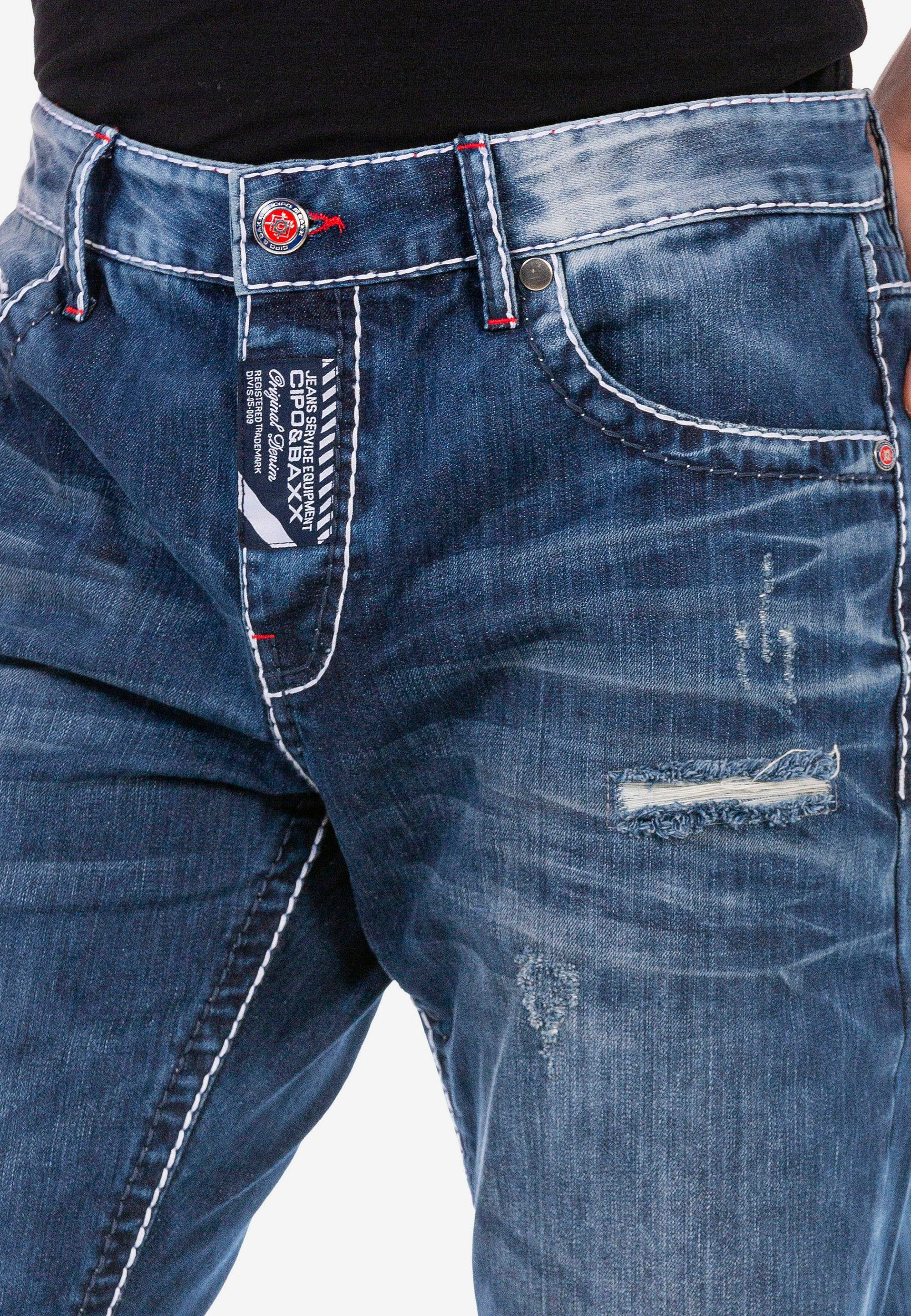 Cipo & Baxx Bequeme Jeans trendigen mit Used-Elementen