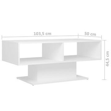 furnicato Couchtisch Weiß 103,5x50x44,5 cm Spanplatte
