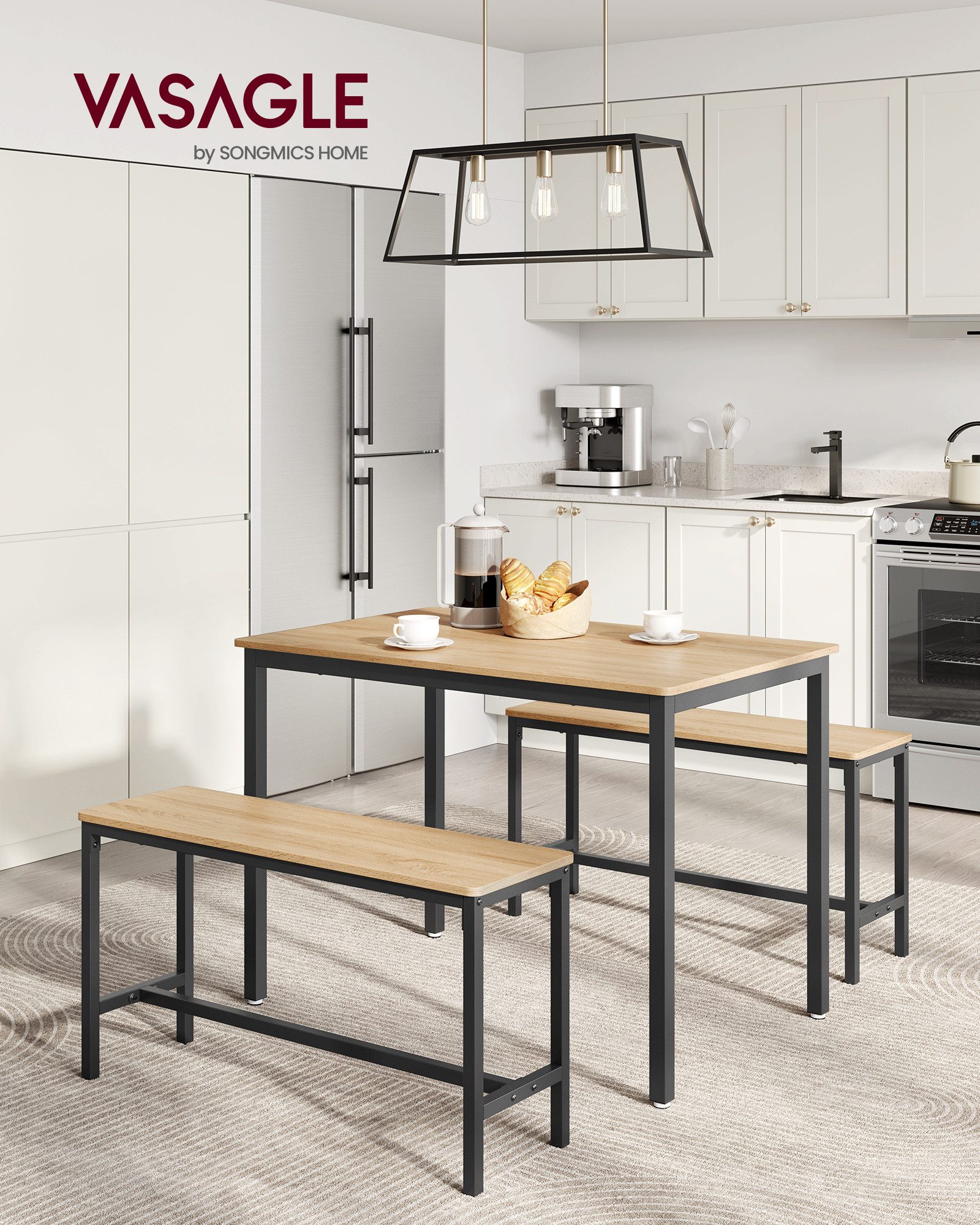 VASAGLE Essgruppe, (Set, 3-tlg), Küchentisch 70 günstig online kaufen