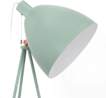 EGLO Stehlampe DUNDEE, ohne Leuchtmittel, Vintage Stehleuchte, Standleuchte Stahl, mintgrün, E27, Zugschalter