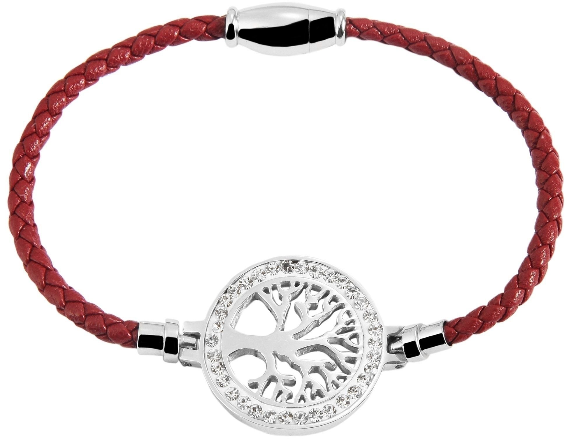 (einzeln) AKZENT Lederarmband Rot Leah