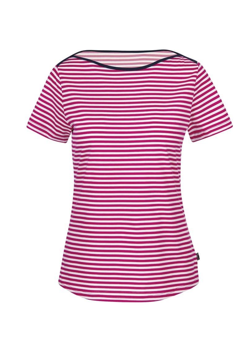 Trigema T-Shirt TRIGEMA Geringeltes magenta T-Shirt Farben in verschiedenen