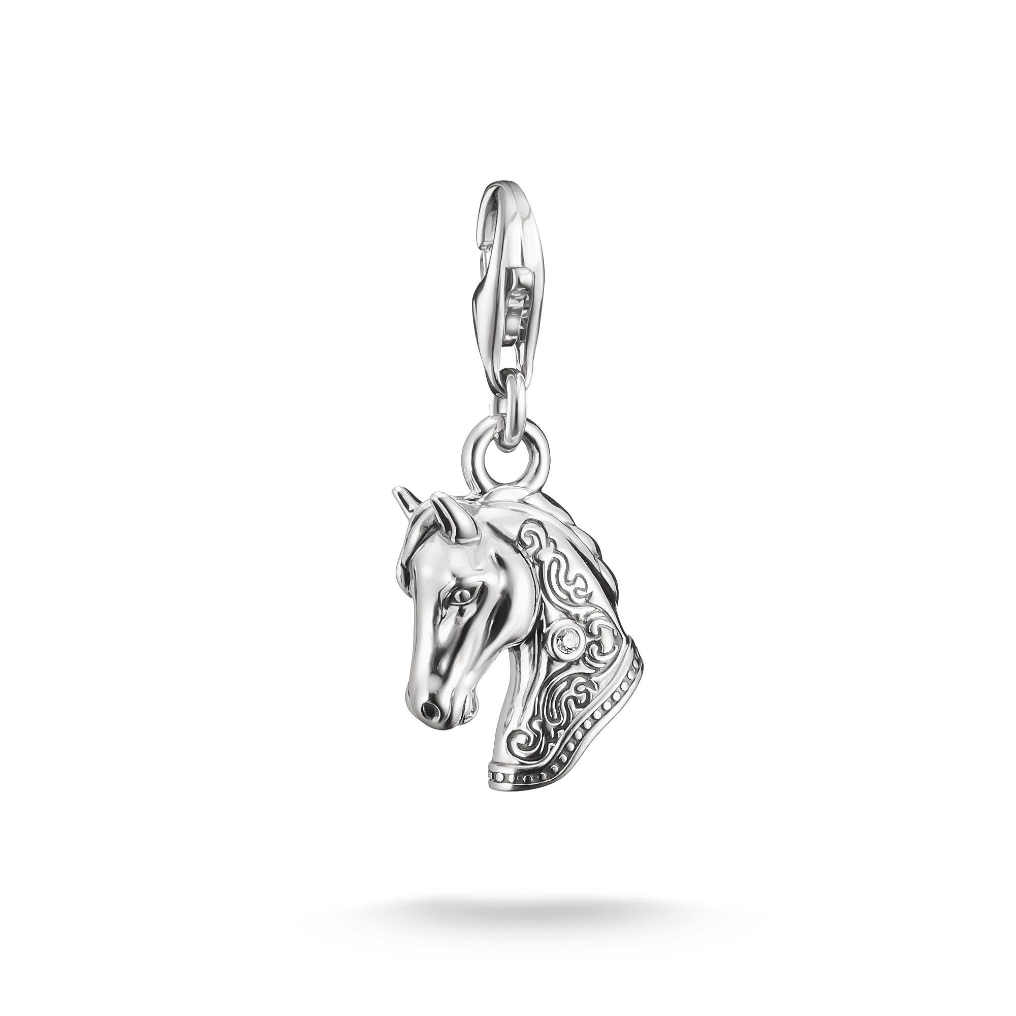 THOMAS SABO Charm-Einhänger Charm Pferdekopf-Optik - Original, mit Zirkonia (synth)