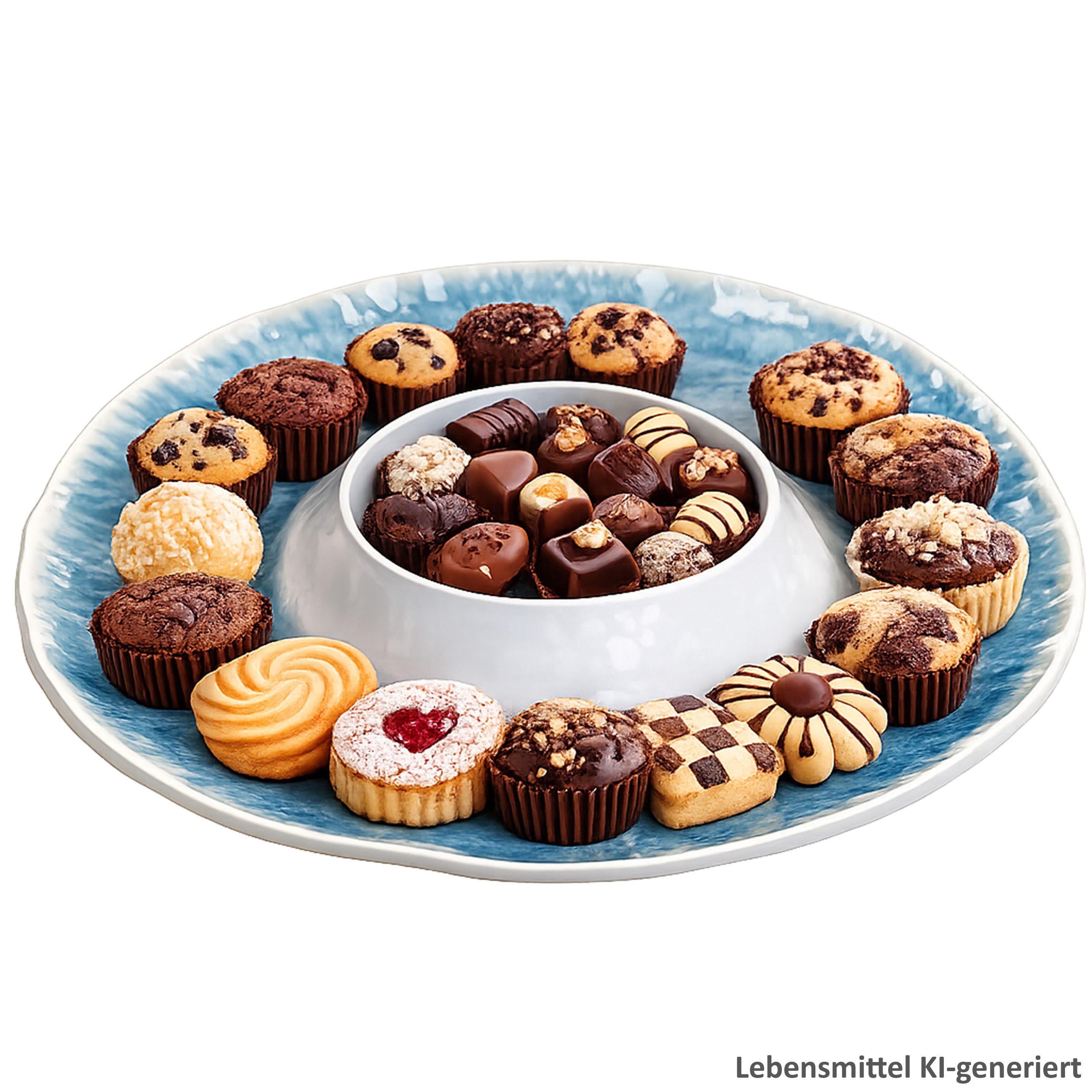 MamboCat Servierplatte MamboCat JO Servierplatte Ø35,5cm Snack- & Dipplatte Melamin blau, Melamin