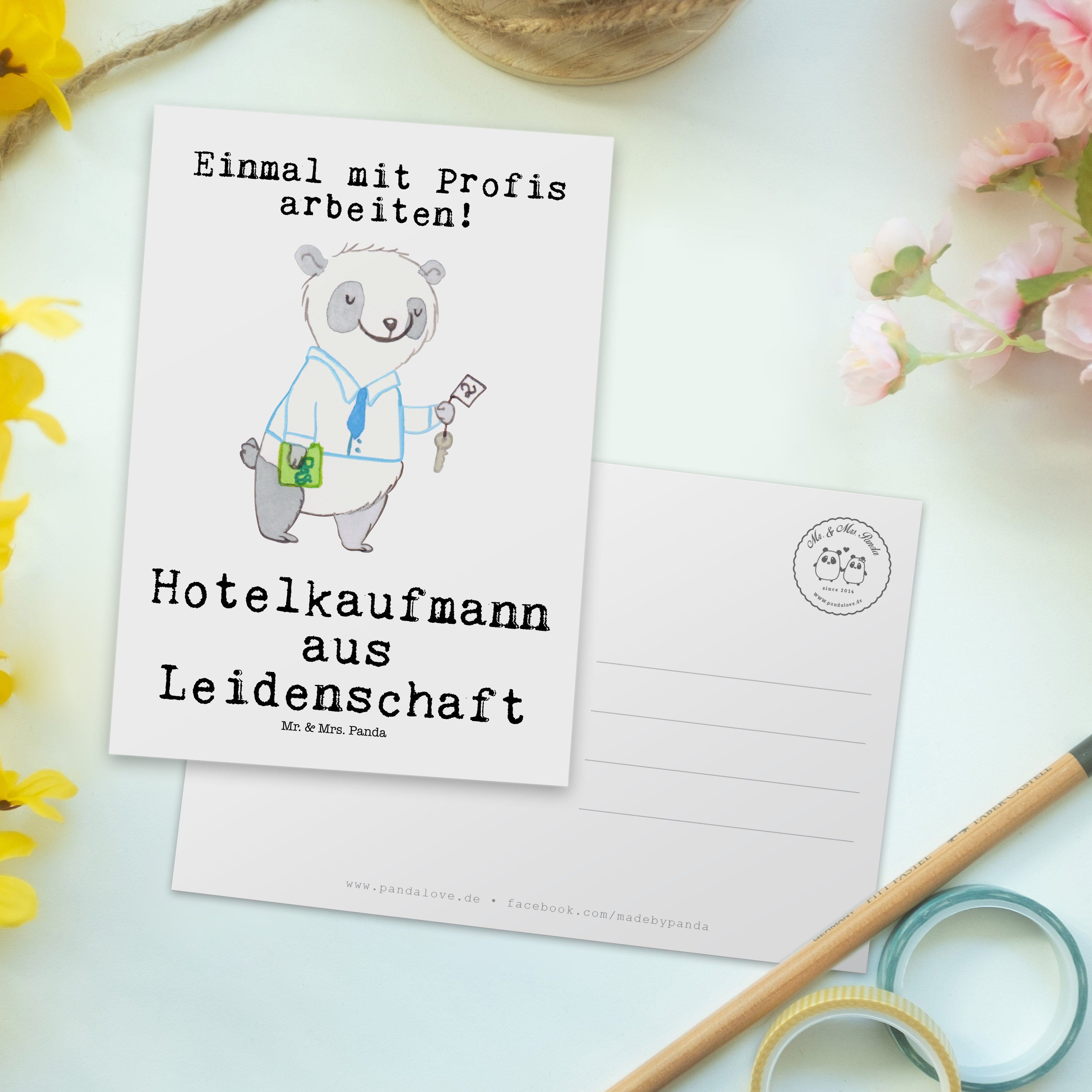 Weiß aus Ber Postkarte Hotelkaufmann Mrs. Geschenk, - - Hoteleröffnung, Leidenschaft Panda & Mr.