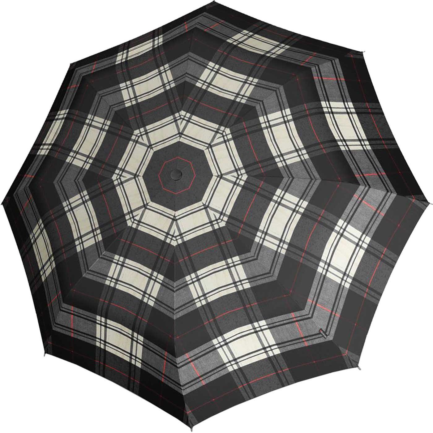 Knirps® Taschenregenschirm E.051 Check schwarz-beige kleiner günstig online kaufen